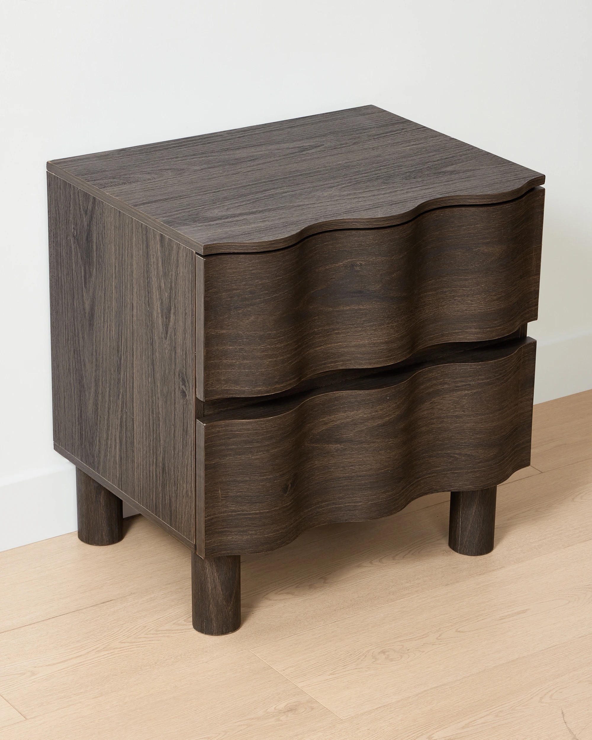 1 Ripple 2 Drawer Bedside Table - Walnut, 1 of 6