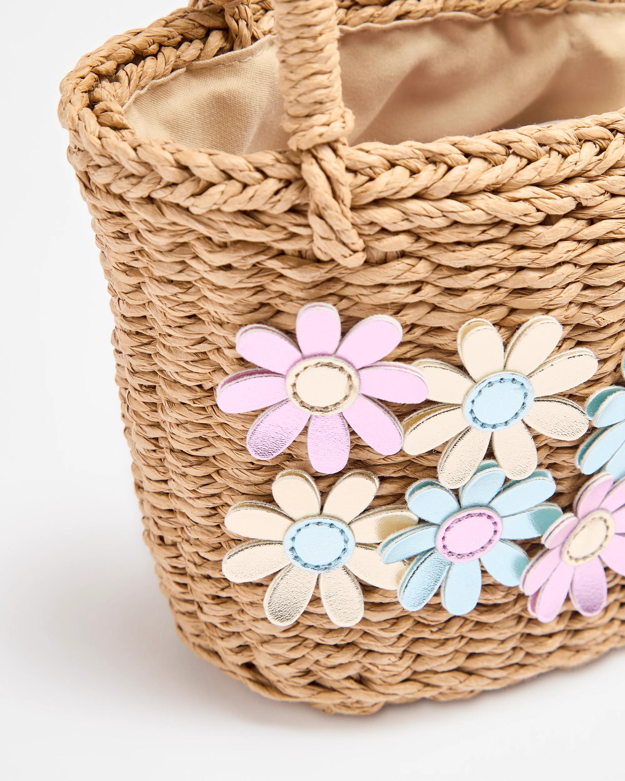 2 Target Kids Straw Flower Bag METALLIC, 2 of 2