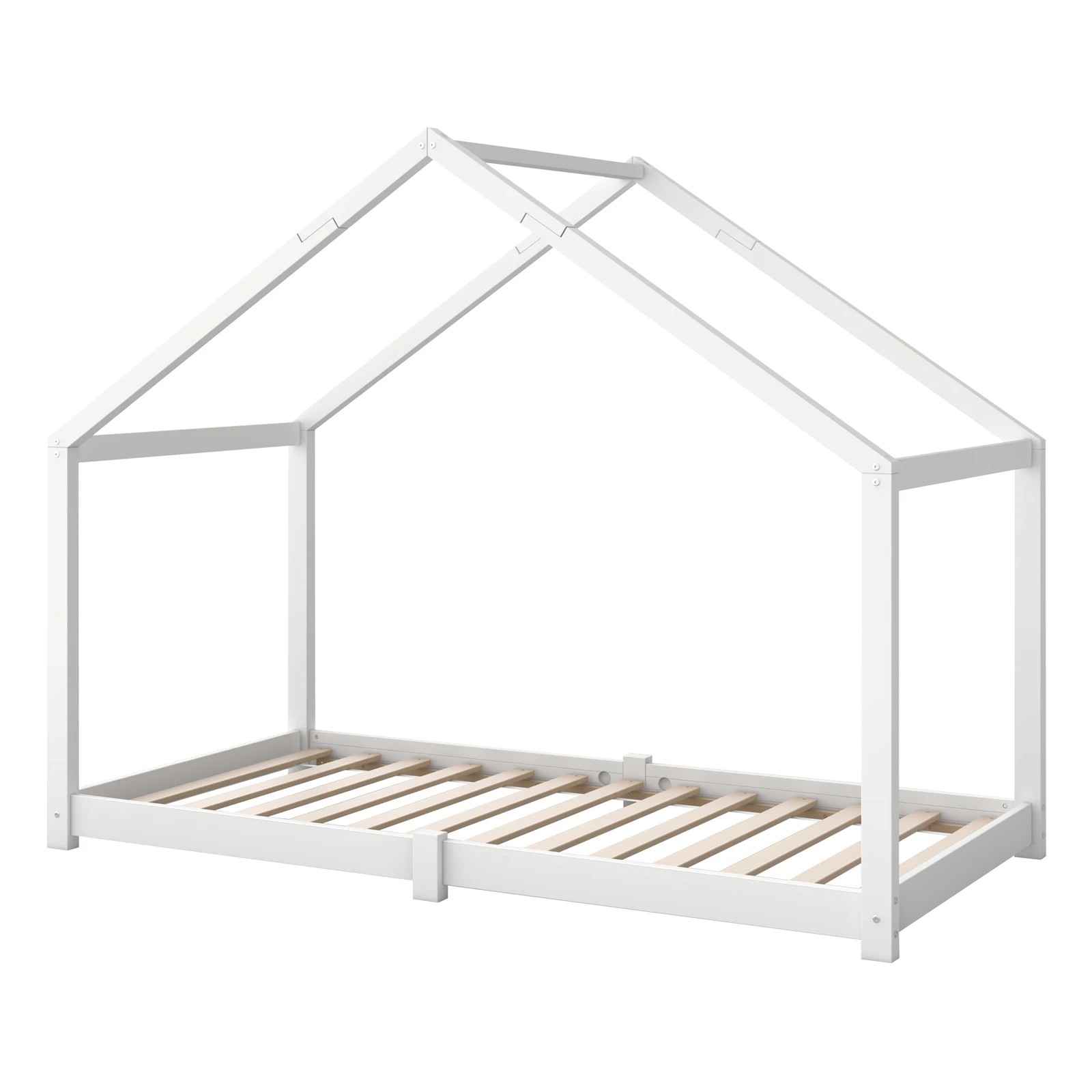 5 Alfordson Kids Bed Frame Wooden Timber Single House Frame Candice - White, 5 of 7