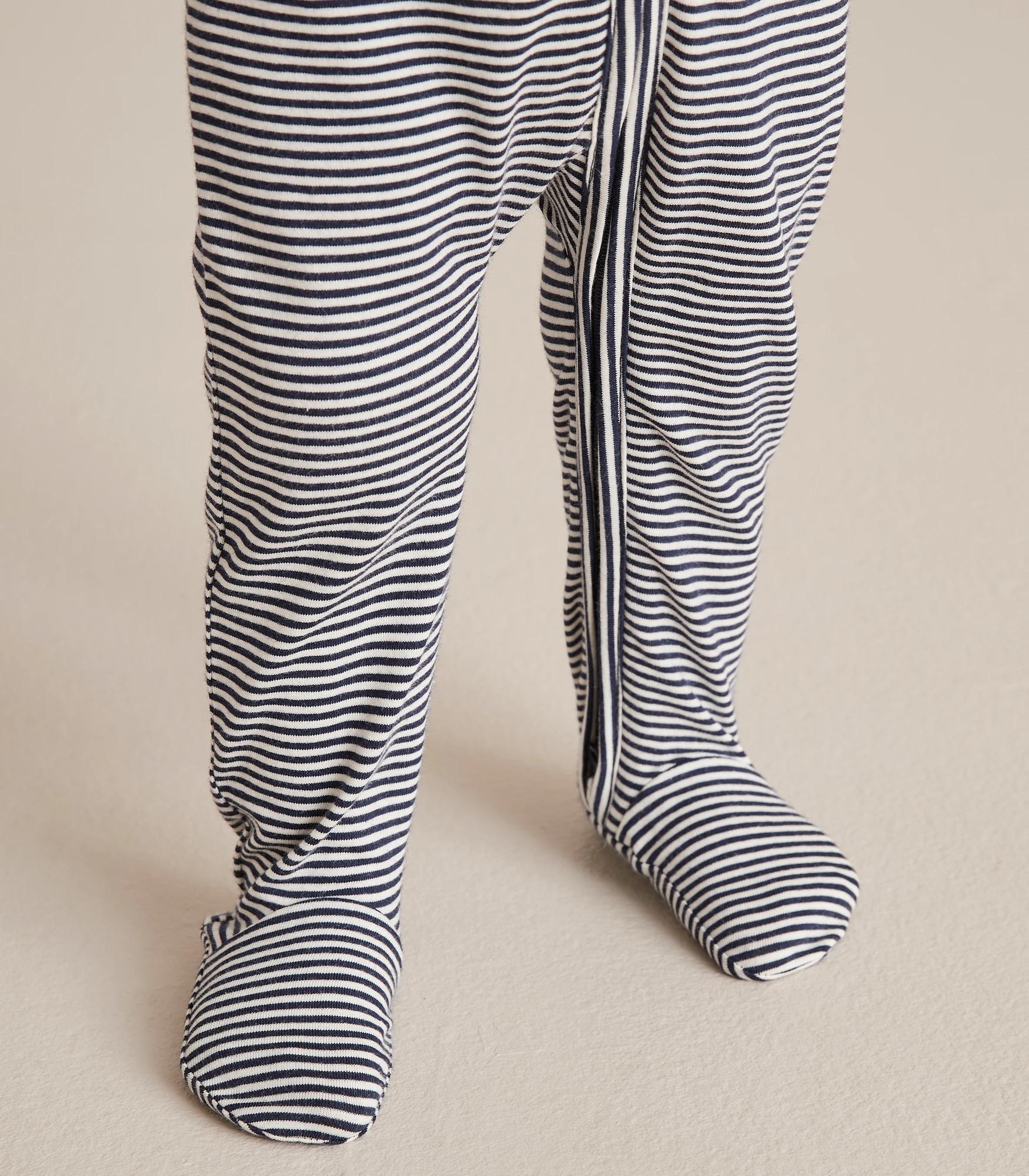 6 Target Baby Organic Cotton Stripe Coverall NAVY BLUE, 6 of 7