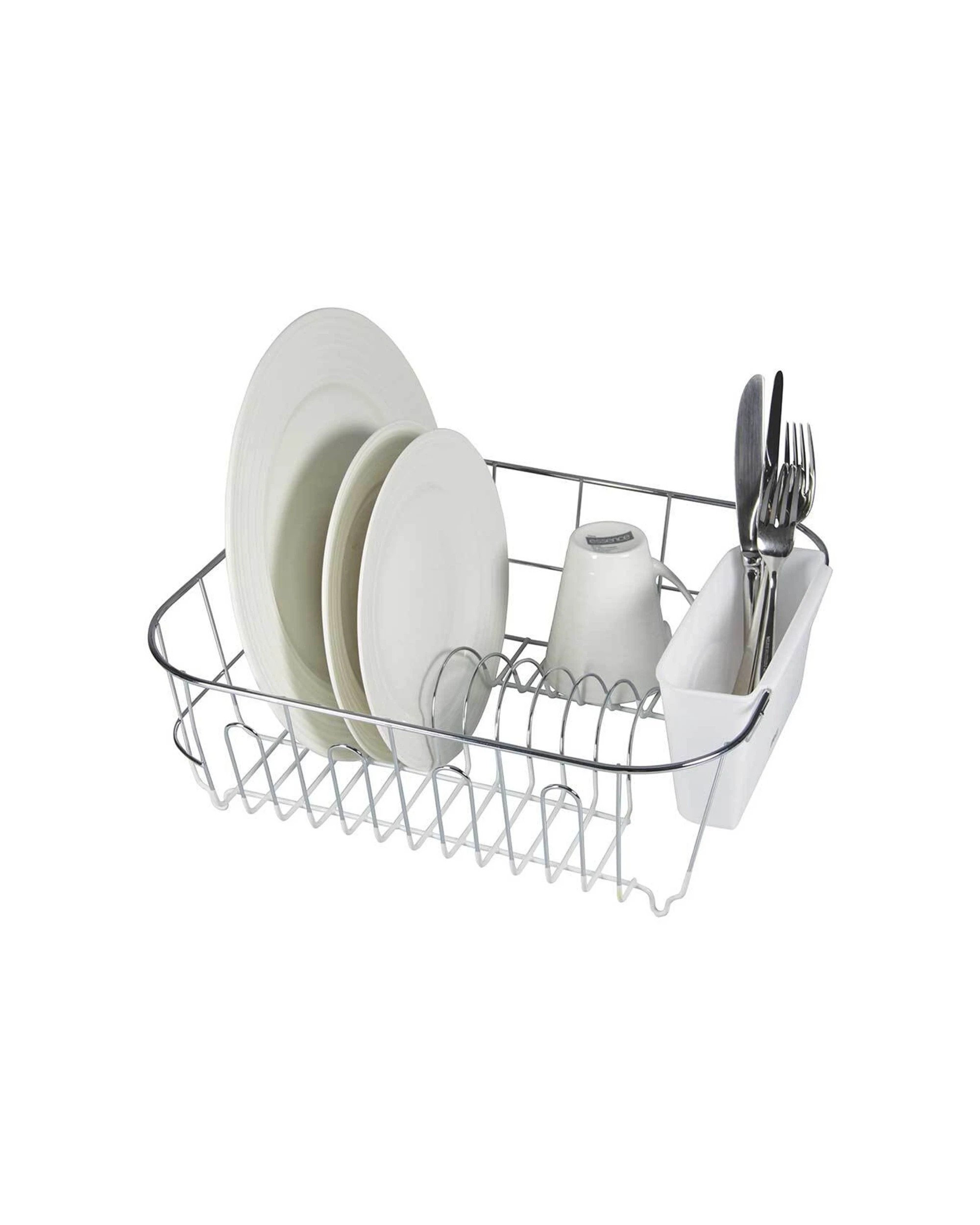 3 Avanti Stainless Steel Compact Dish Drainer With Removable Cutlery Caddy - White, 3 of 3