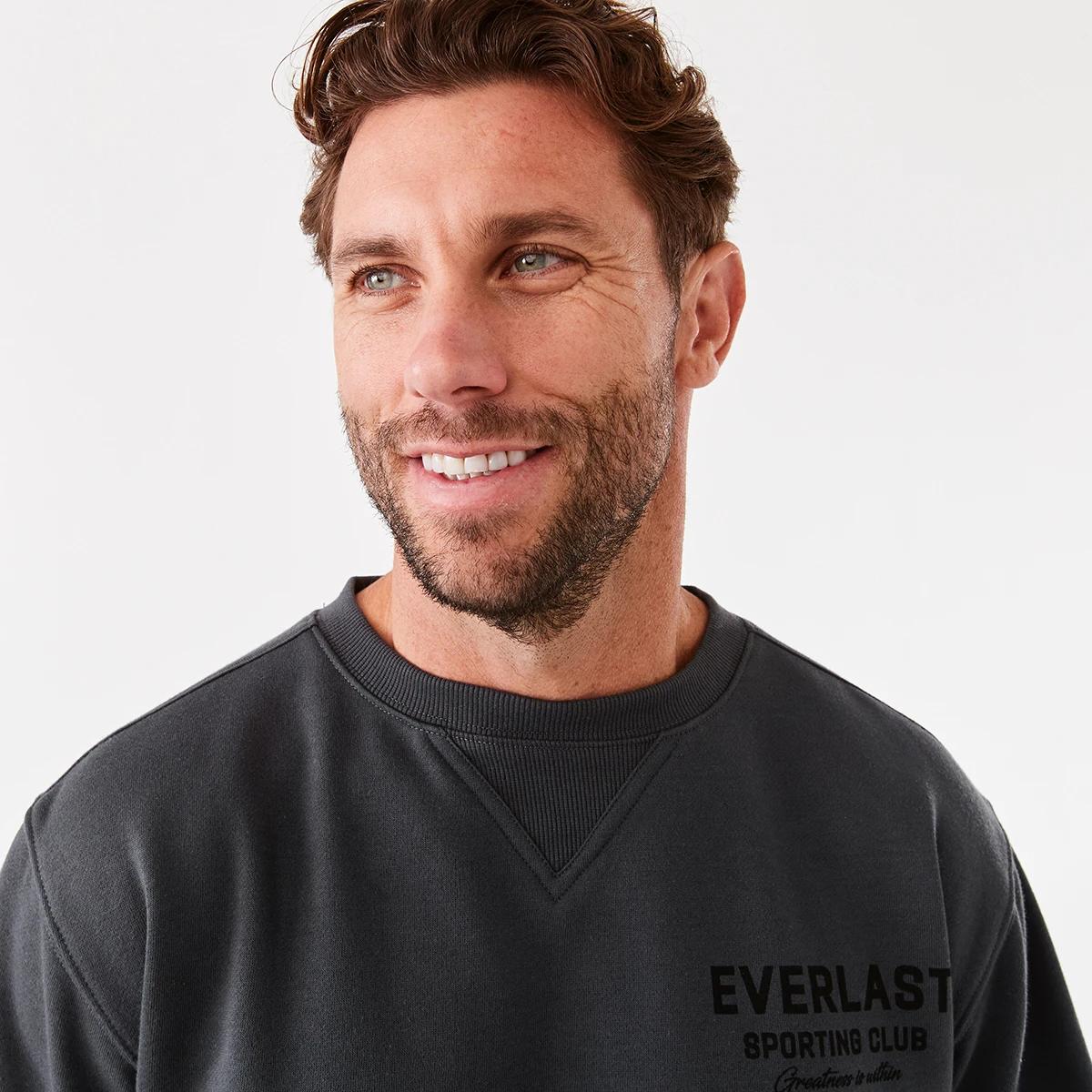 4 Everlast Mens Crew Neck Sweatshirt Charcoal, 4 of 8
