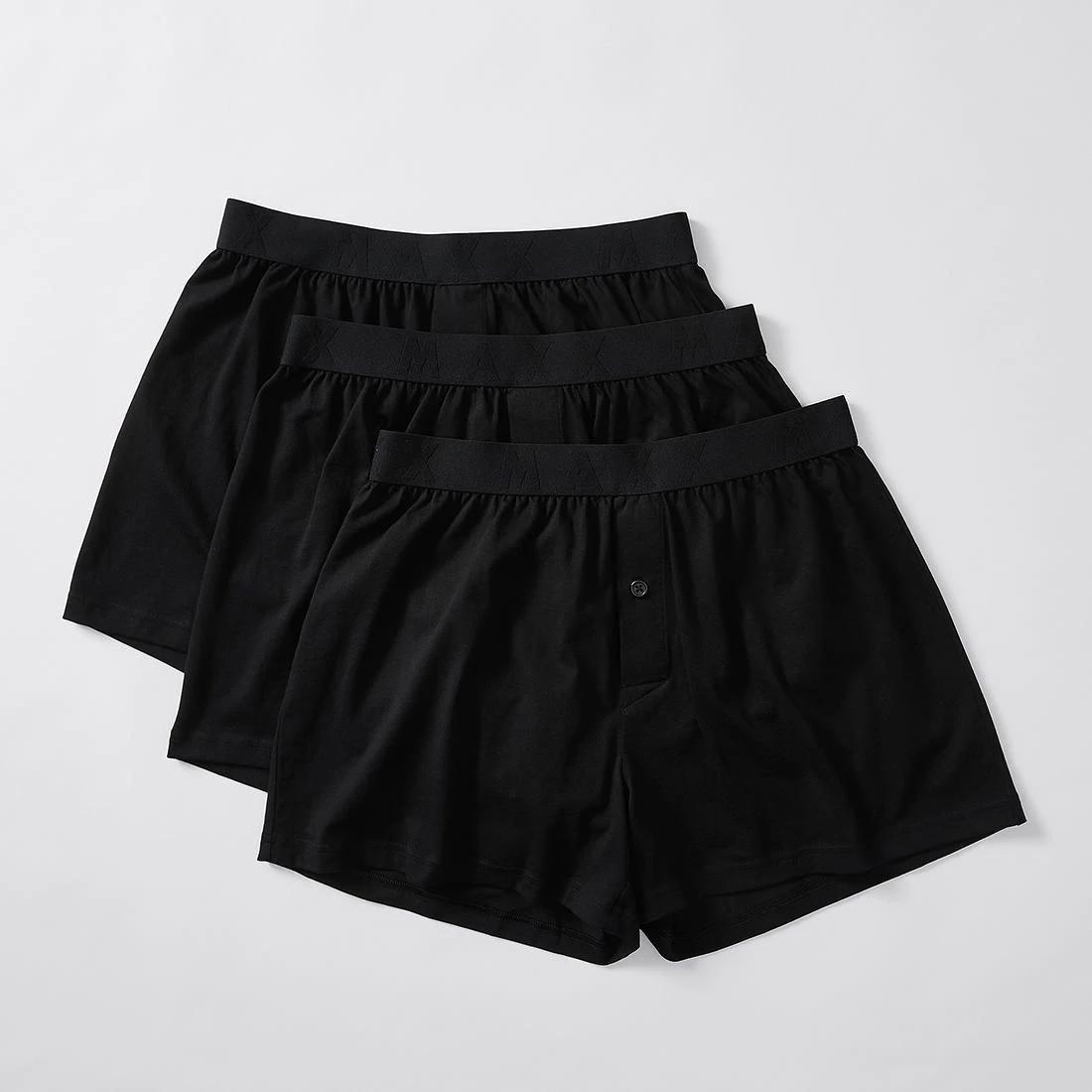 1 Maxx 3 Pack Knit Boxers BLACK, 1 of 3