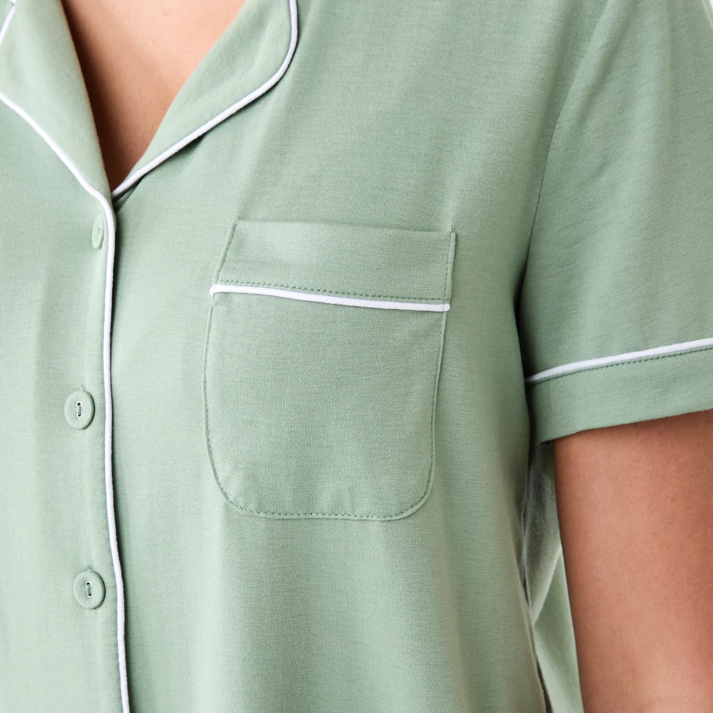 6 Short Sleeve Top and Shorts Comfort Pyjama Set ICEBERG GREEN, 6 of 8