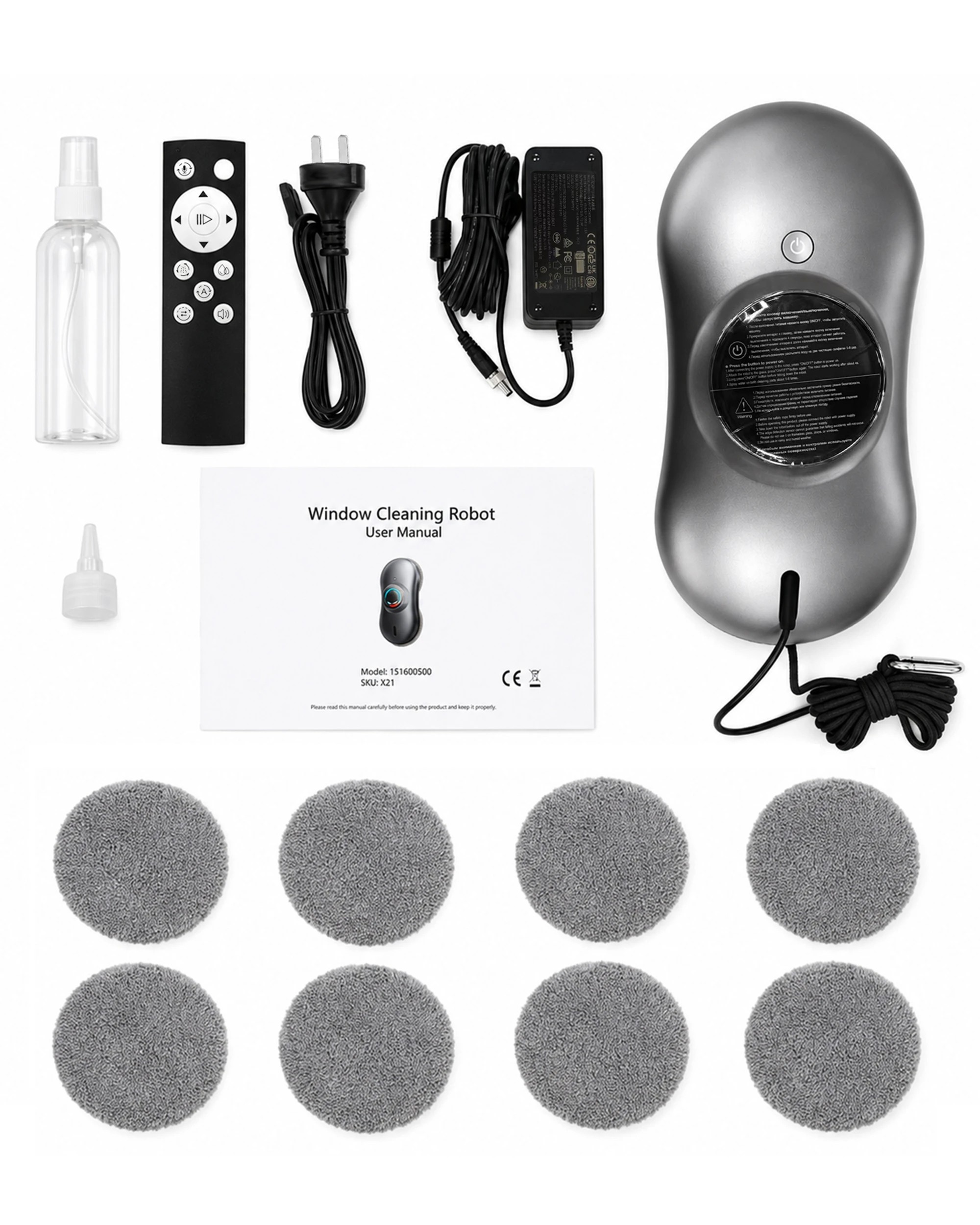 8 Advwin Window Cleaning Robot Auto Dual Water Spray - Silver, 8 of 9