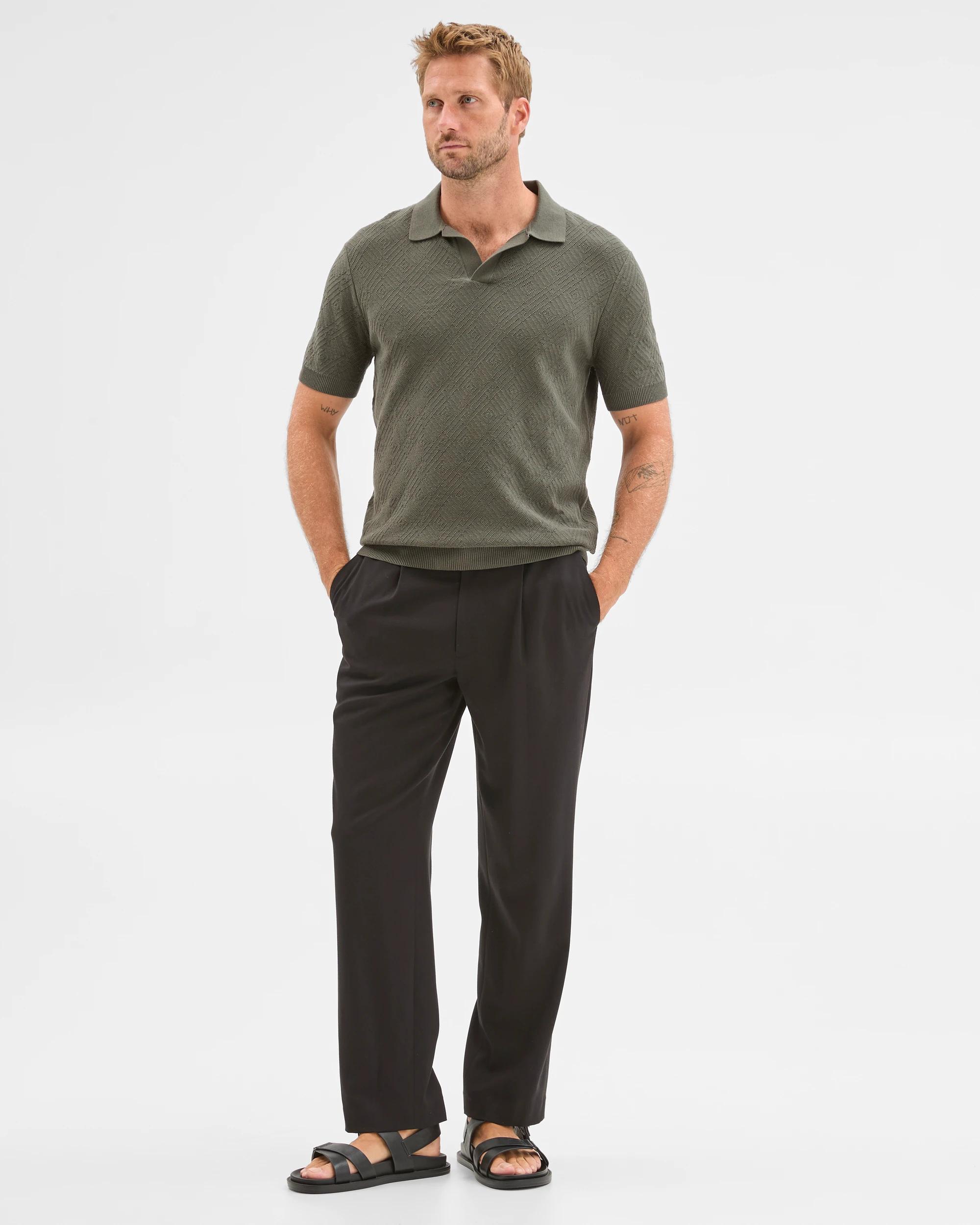 2 Preview Australian Cotton Knit Polo Top CHIMERA, 2 of 5