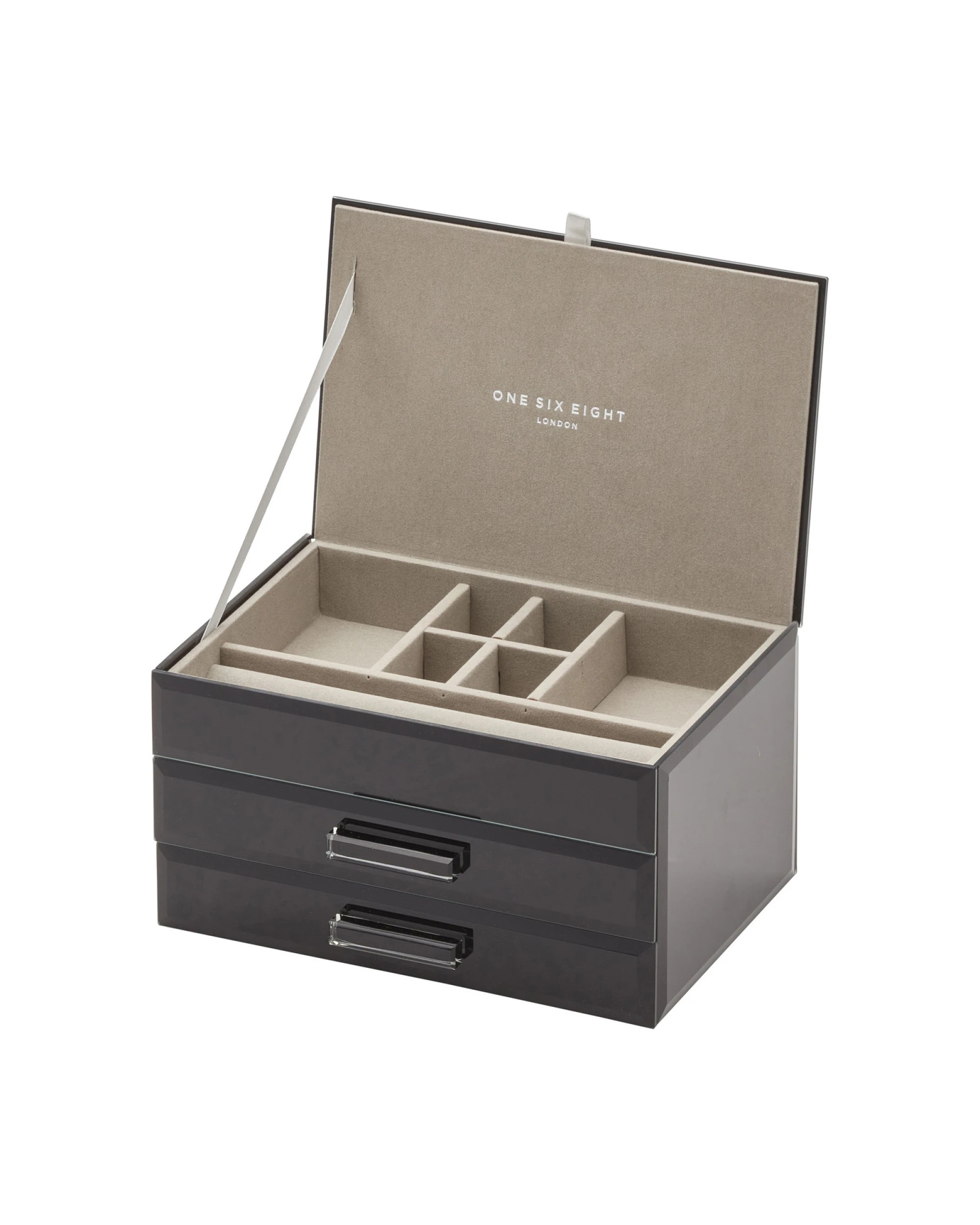 3 One Six Eight London Gabriella Jewellery Box - M - Black, 3 of 6