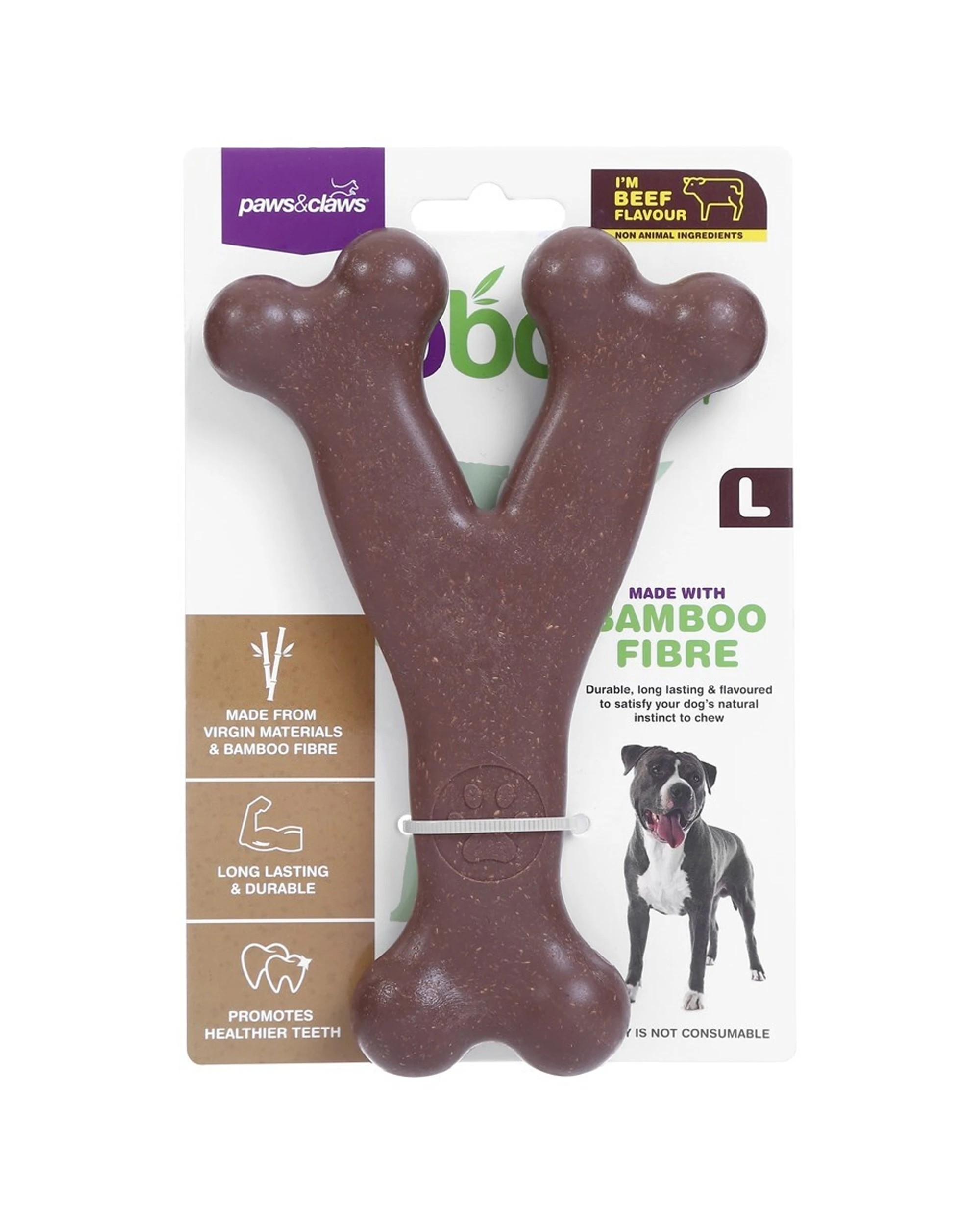 3 Paws And Claws BooBone Large Wishbone Dog Chew Toy 5 Pack Assorted Flavour - Assorted, 3 of 6