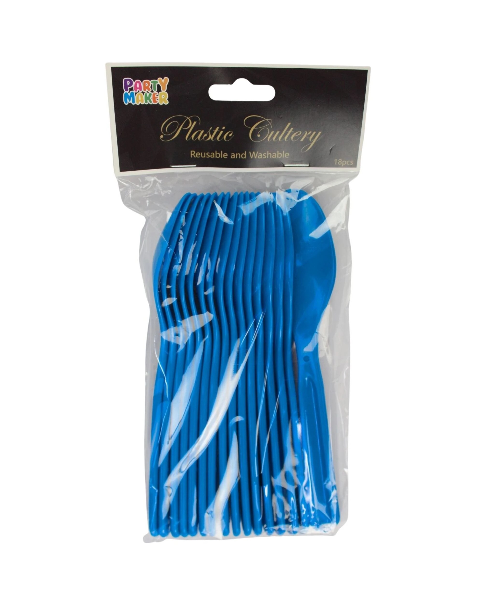 3 Party Maker Dark Blue Reusable Plastic Spoons Pack of 18 - Blue, 3 of 4