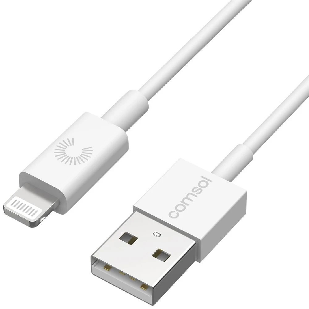 1 Comsol USB-A to Lightning Cable 1.2m White, 1 of 6