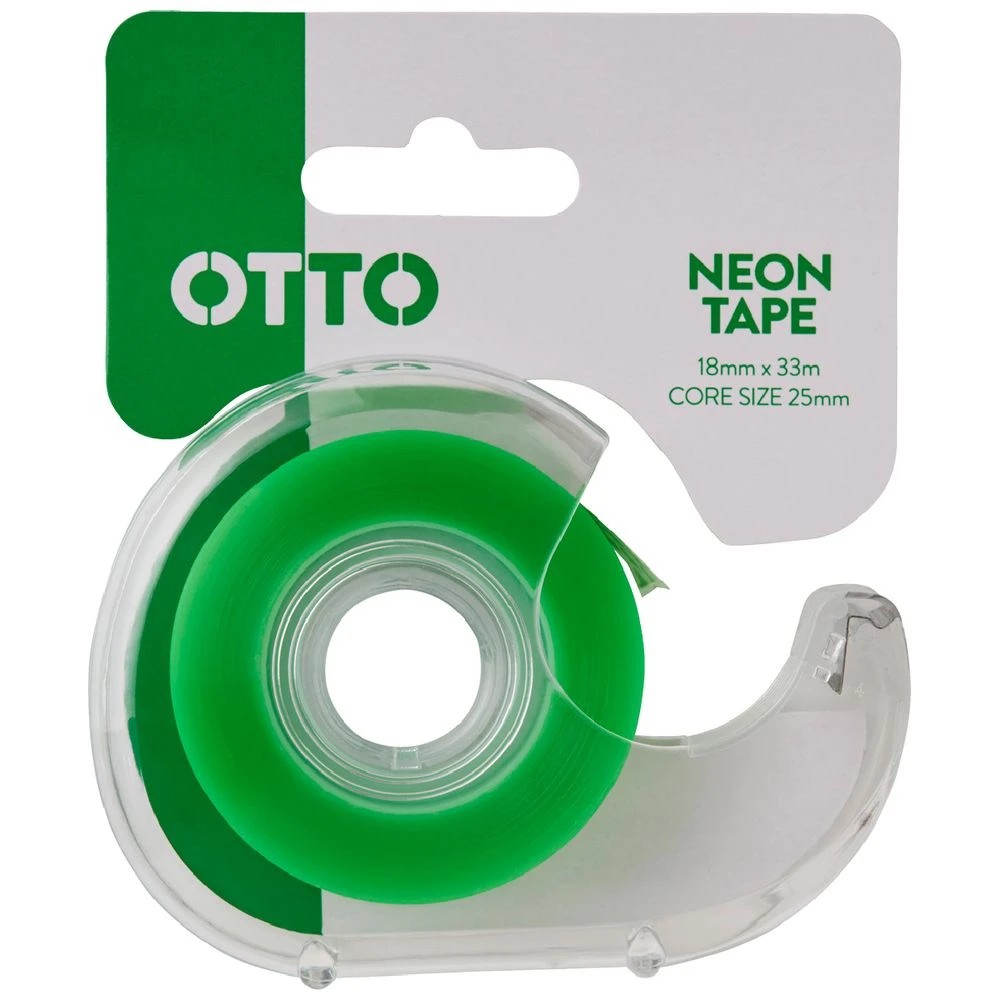 1 Otto Invisible Adhesive Tape with Dispenser 18mm x 33m Green, 1 of 4