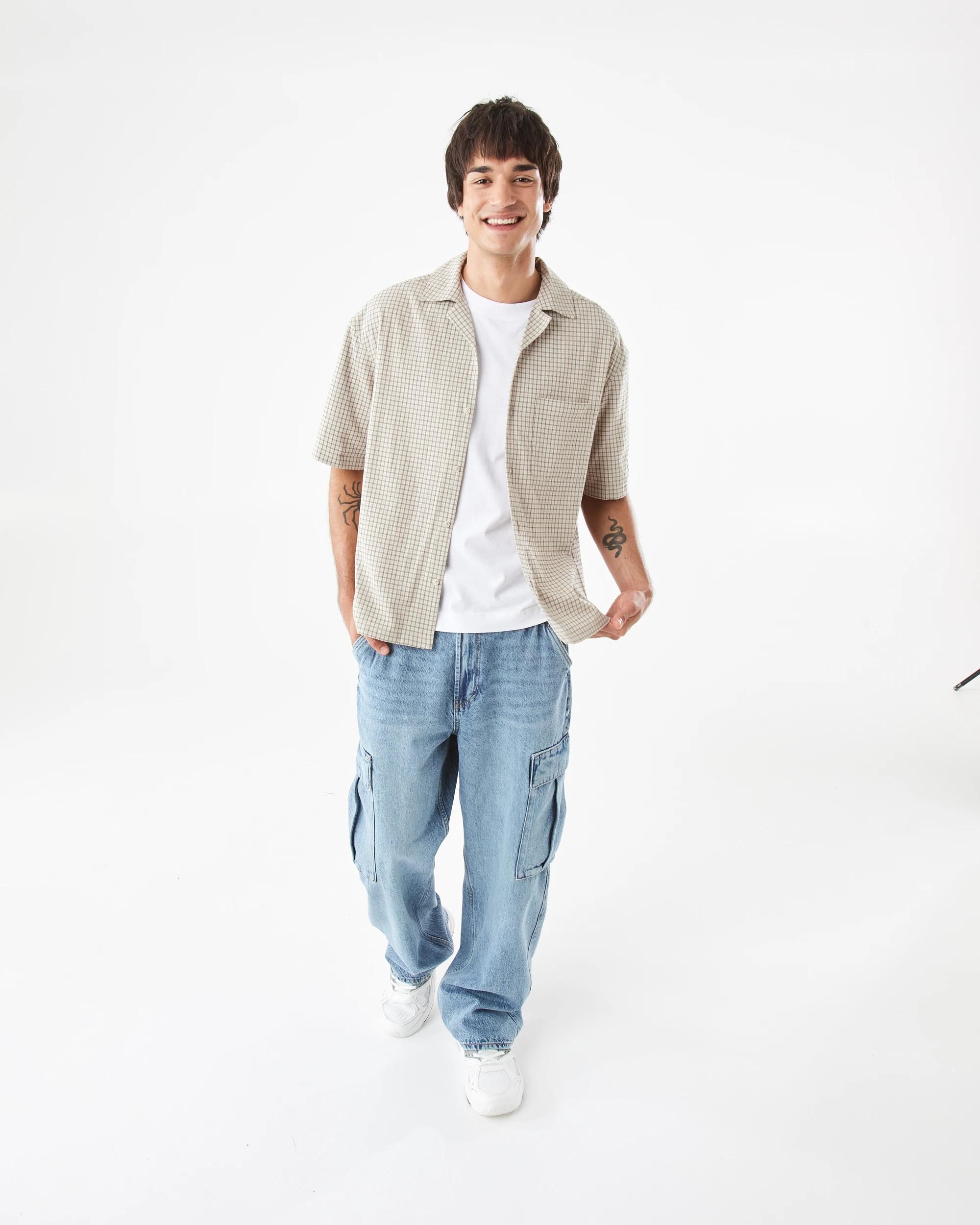 10 Short Sleeve Boxy Check Shirt Bge Check, 10 of 10