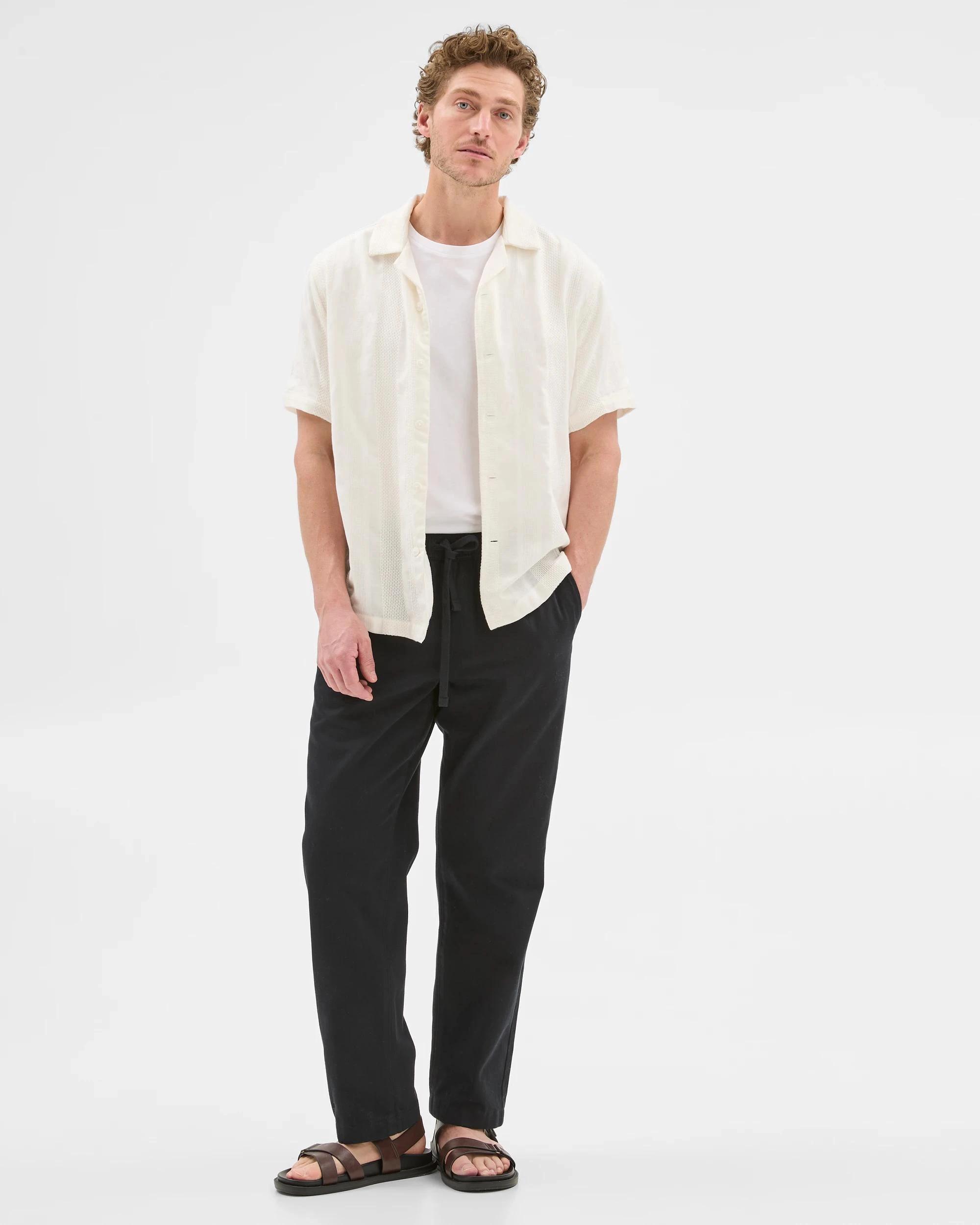 1 Target Australian Cotton Short Sleeve Stripe Shirt WHITE, 1 of 5