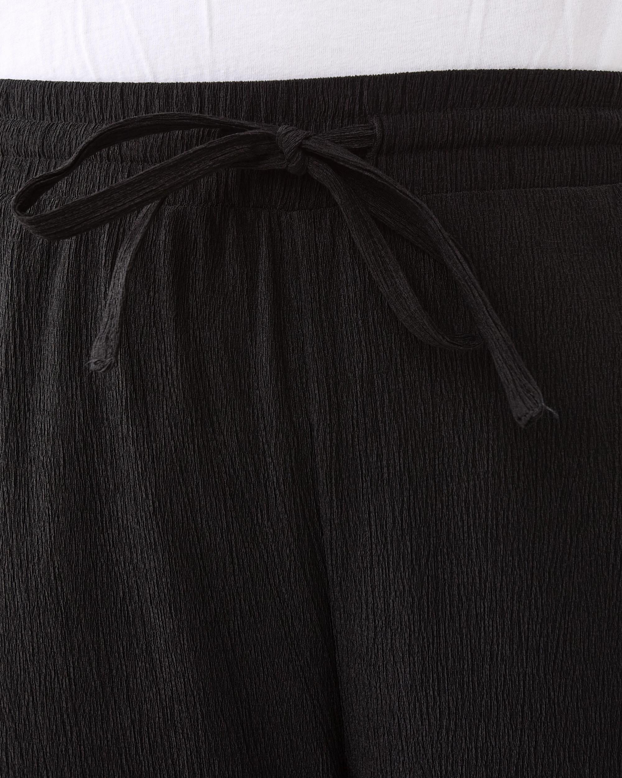 4 Curve Textured Wide Leg Pants Black, 4 of 5