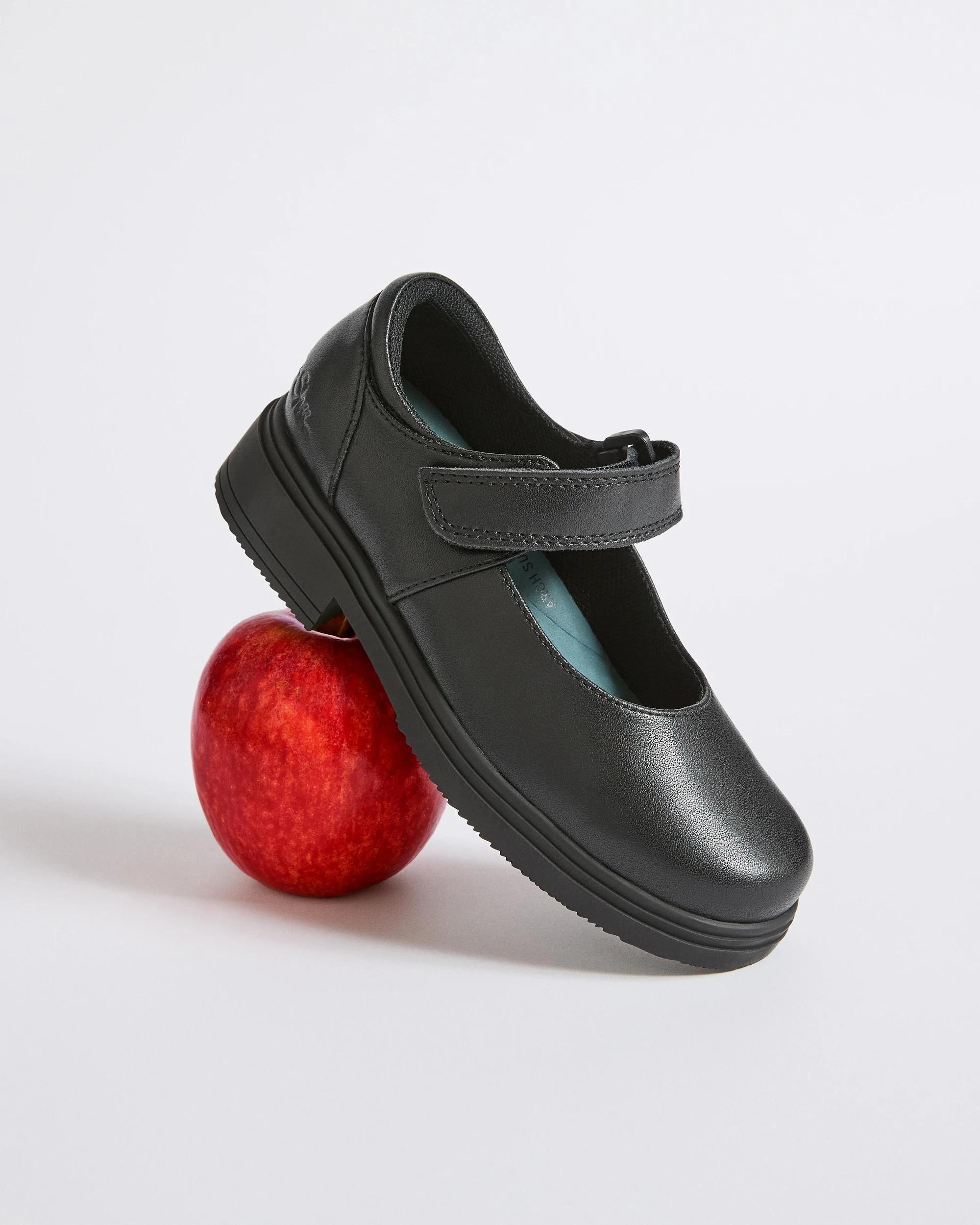 3 GroShu by Grosby Gro-Shu Leather Mary Jane School Shoes BLACK, 3 of 6