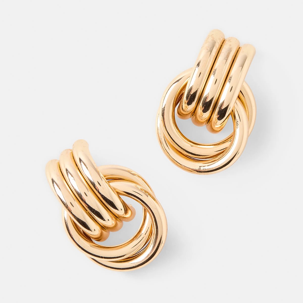2 Mini Round Doorknocker Earrings - Gold Tone, 2 of 5