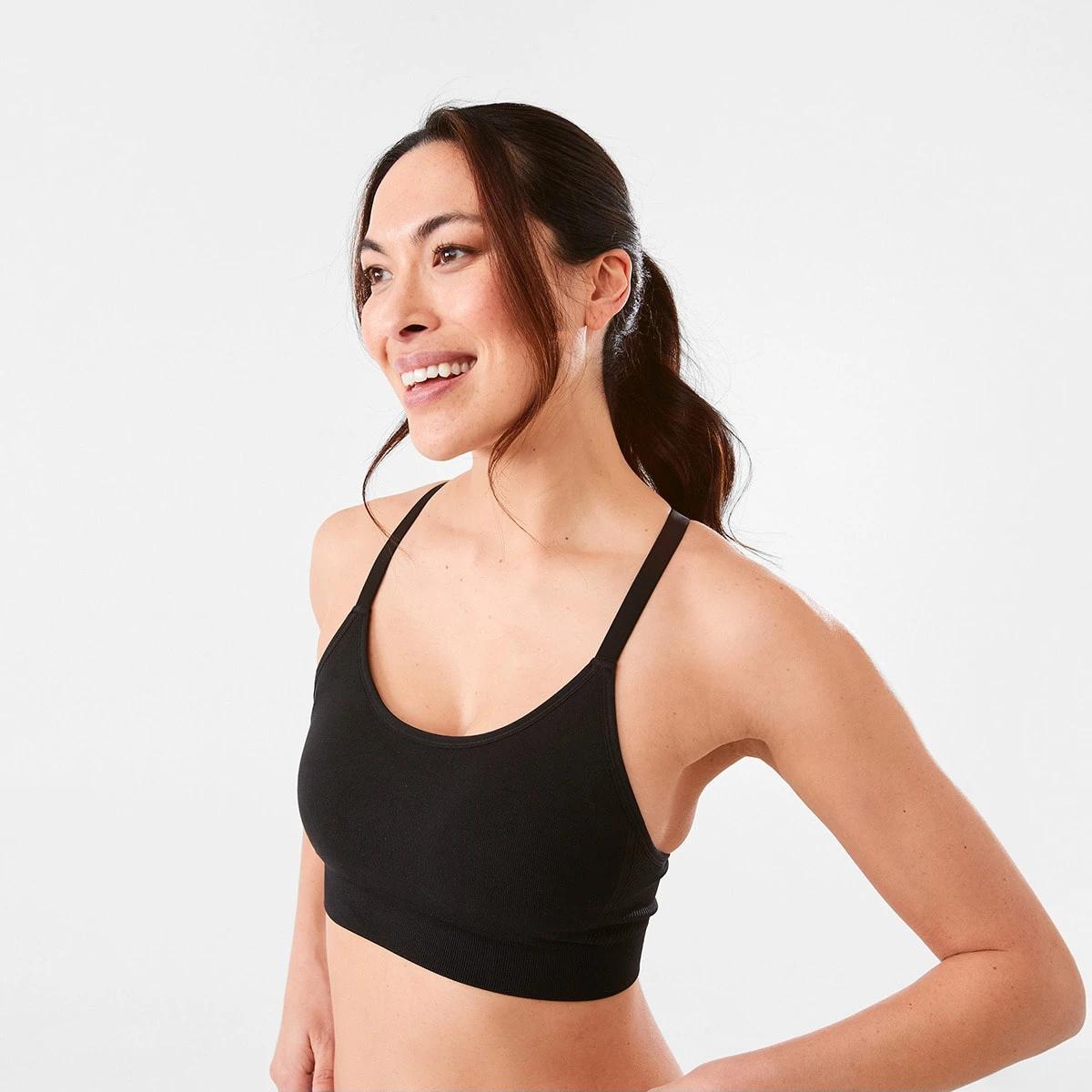 4 2 Pack Sports Medium Support Seamfree Crop BLACK, 4 of 9