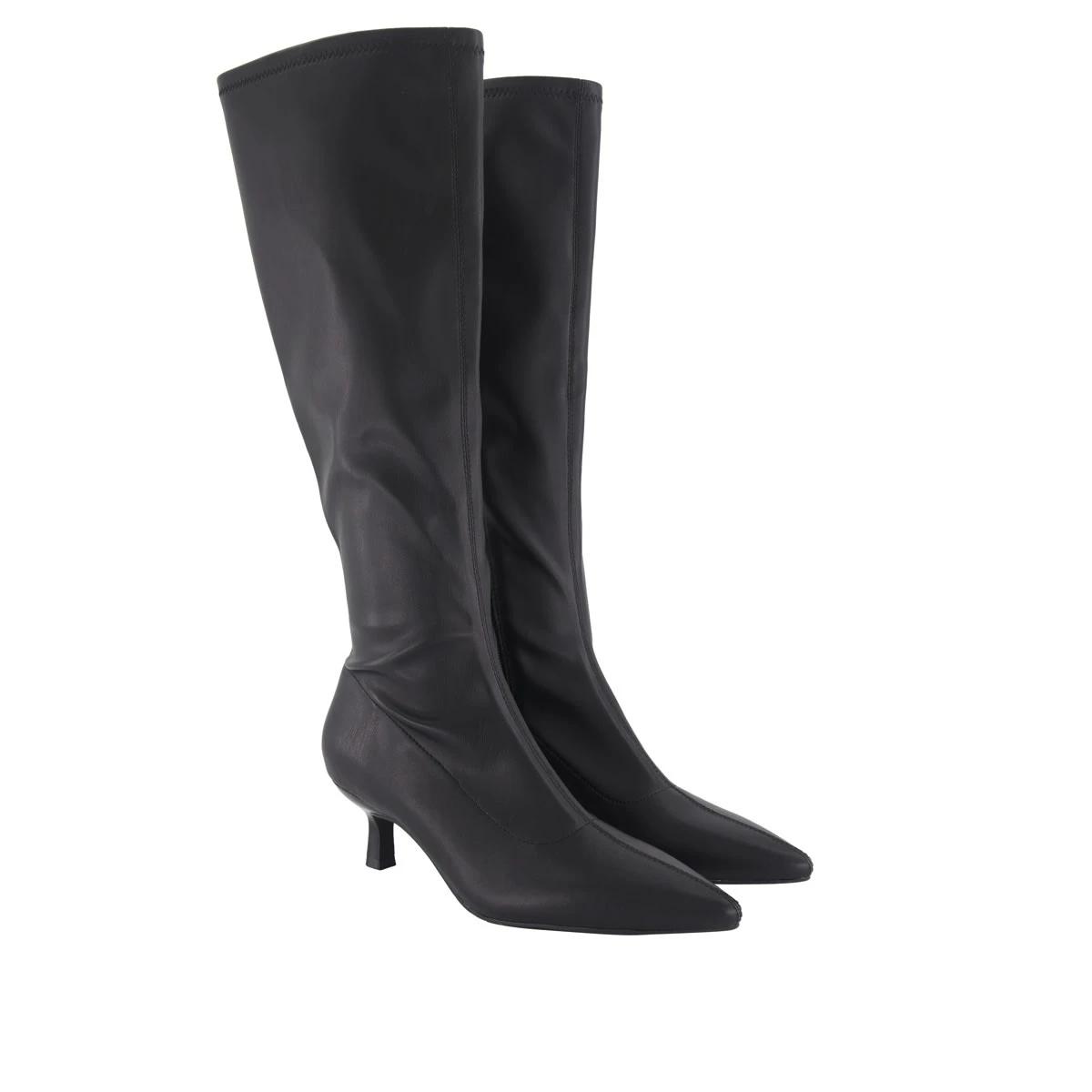 4 Knee High Heeled Boots Black, 4 of 4