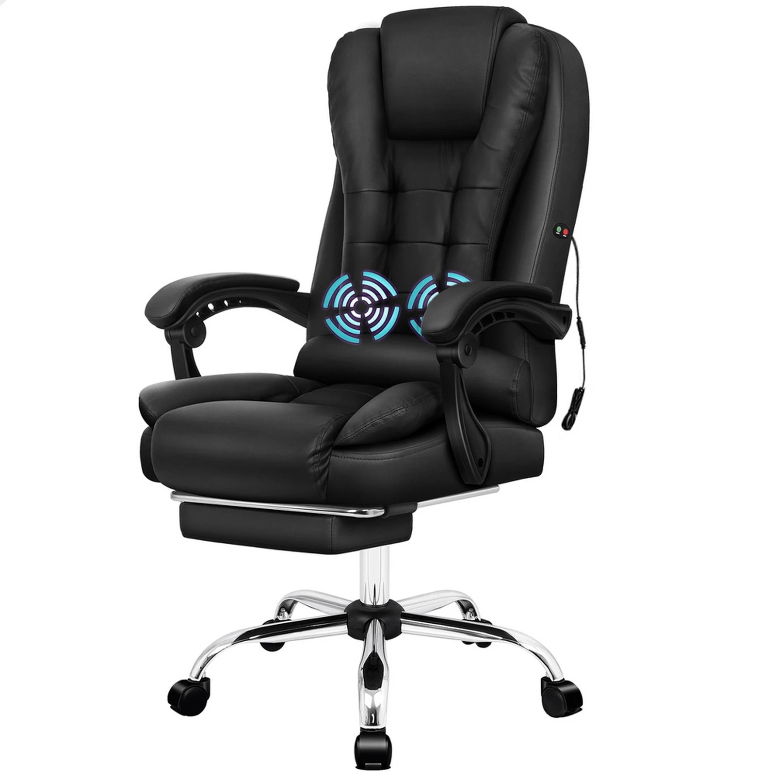 1 Alfordson Massage Office Chair Executive Seat Gaming PU Leather Computer Racer - Black, 1 of 10