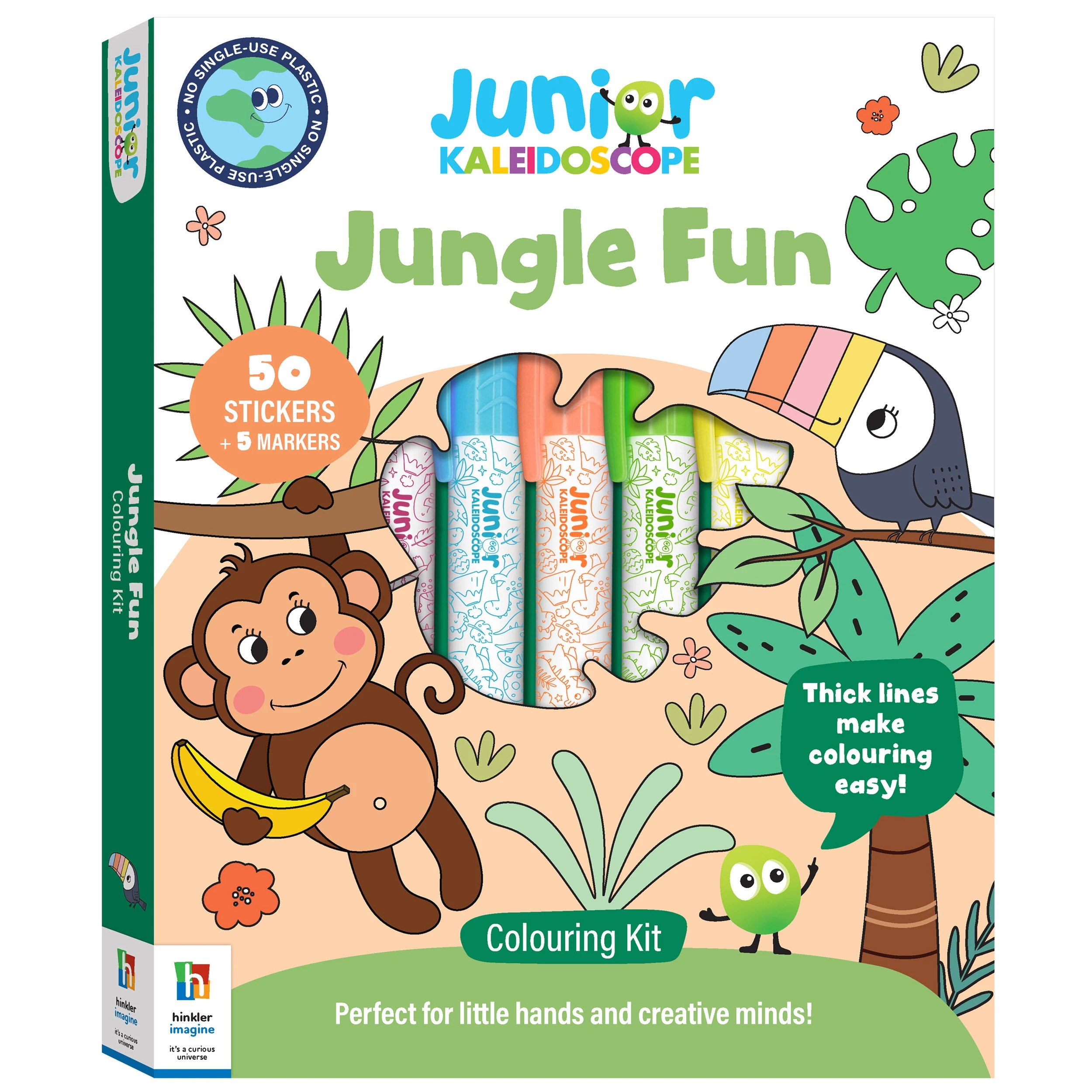 1 Junior Kaleidoscope Colouring Kit: Jungle Fun - Book, 1 of 5