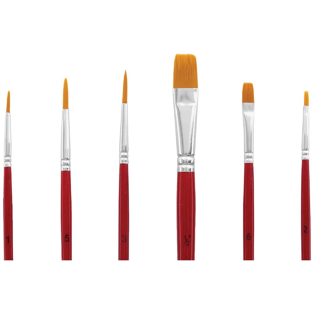 4 Born Taklon Paintbrush Large Flat 6 Pack, 4 of 4
