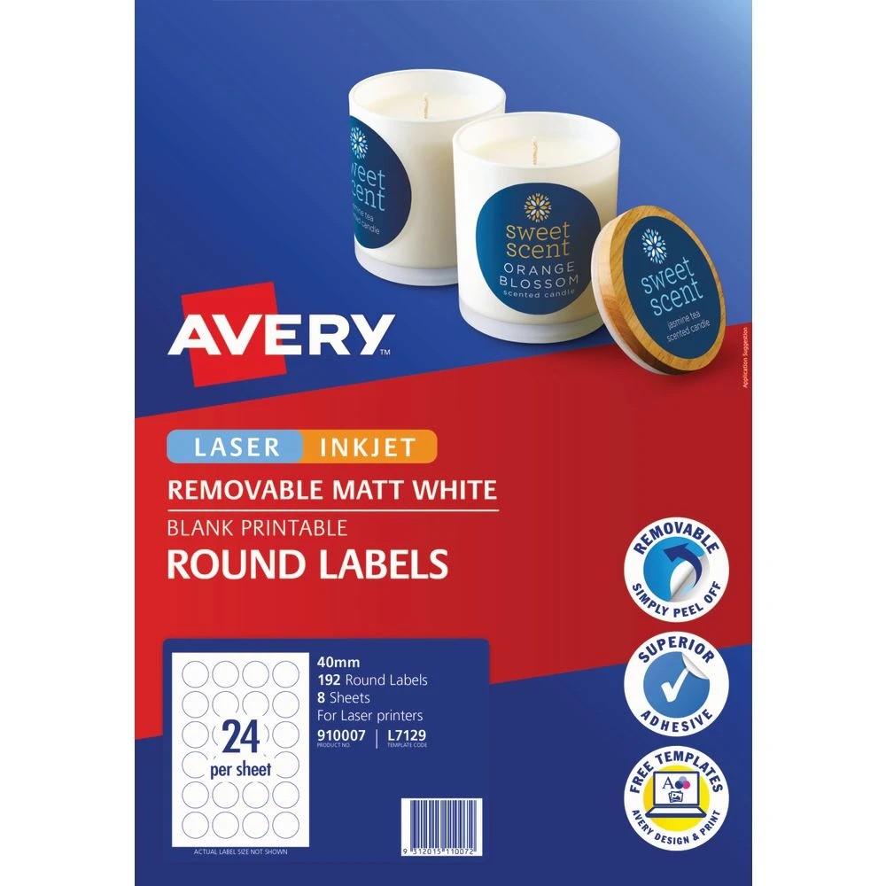 2 Avery Matte White Round Pricing Labels 40mm 192 Pack, 2 of 4