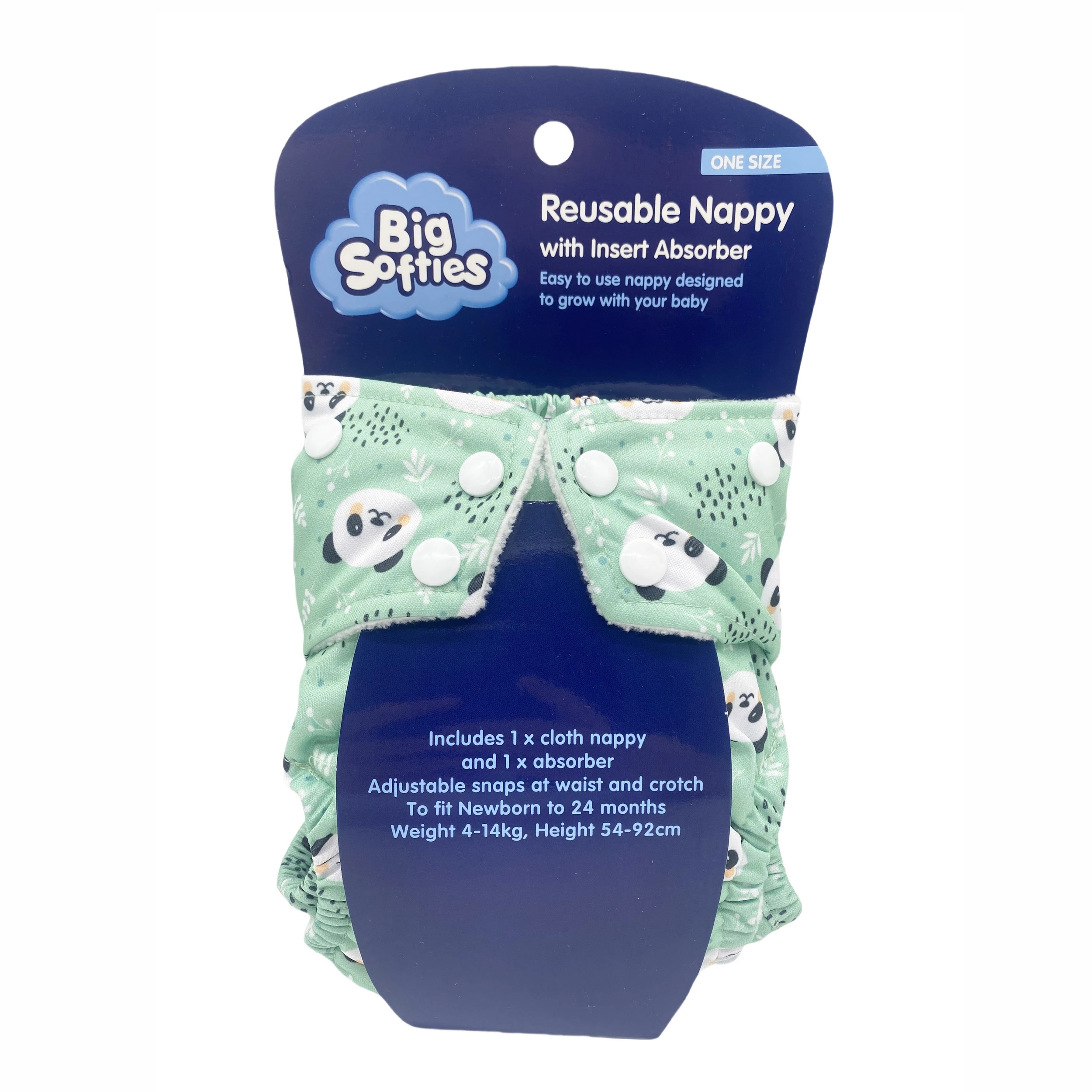 2 Big Softies Reusable Nappy With Insert Absorber, 2 of 5