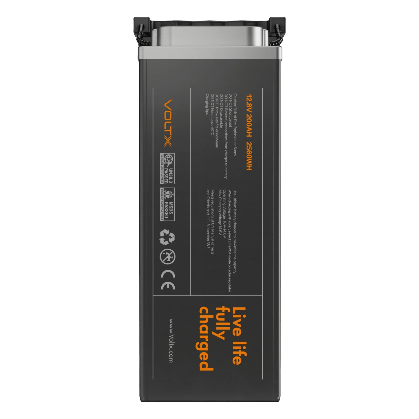 3 VoltX 12V 200Ah 2560Wh Slimline LiFePO4 Battery, 150A BMS, 4WD & Caravan, 3 of 10