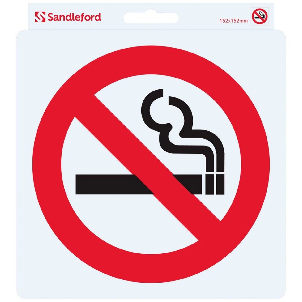 1 No Smoking Symbol Self- Adhesive Sign, 1 of 1