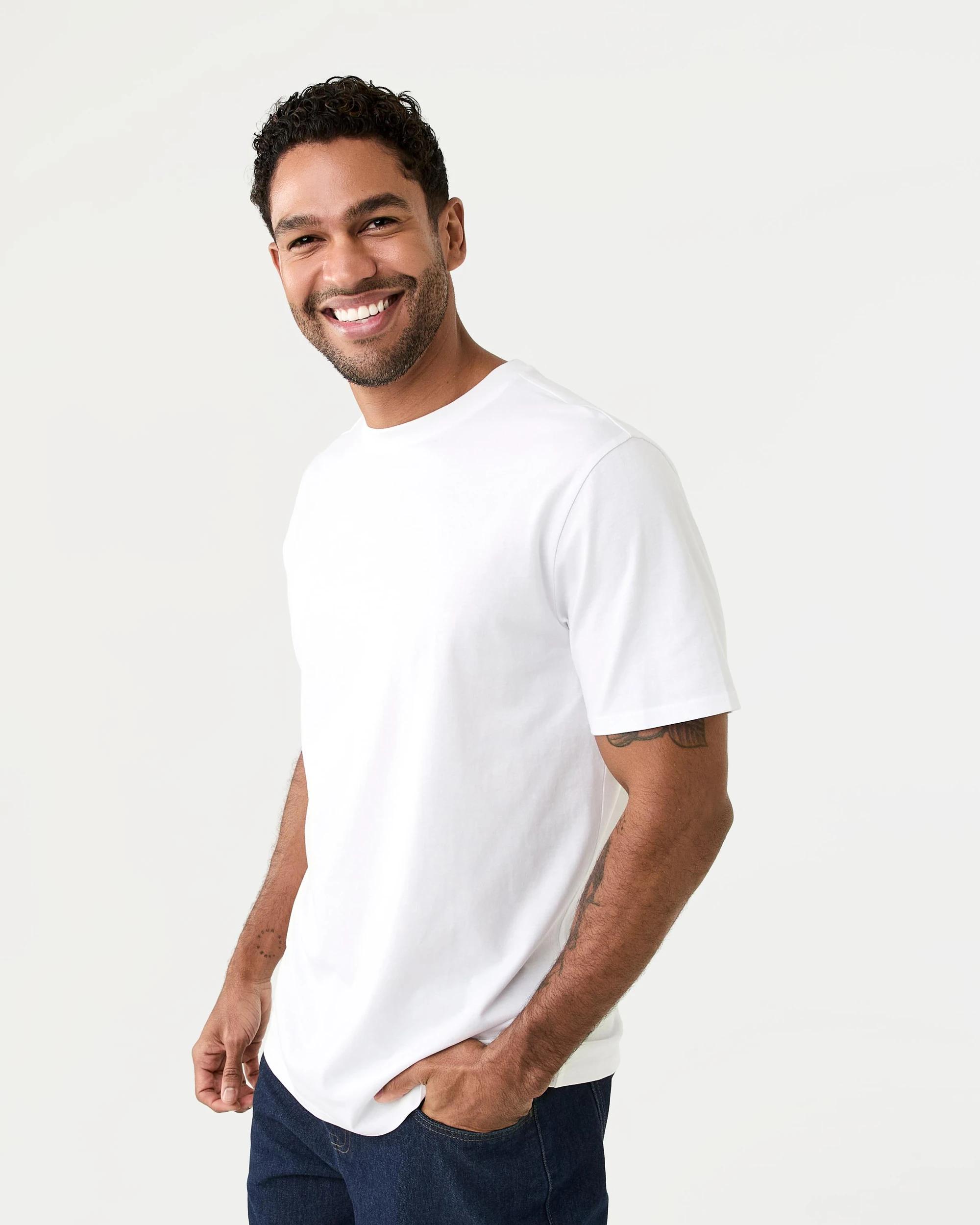 2 Cotton Crew Neck T-shirt White, 2 of 8