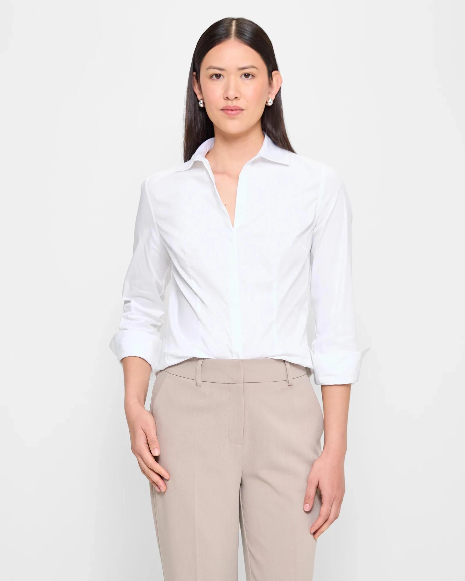 1 Long Sleeve Fitted Shirt - Preview WHITE, 1 of 5