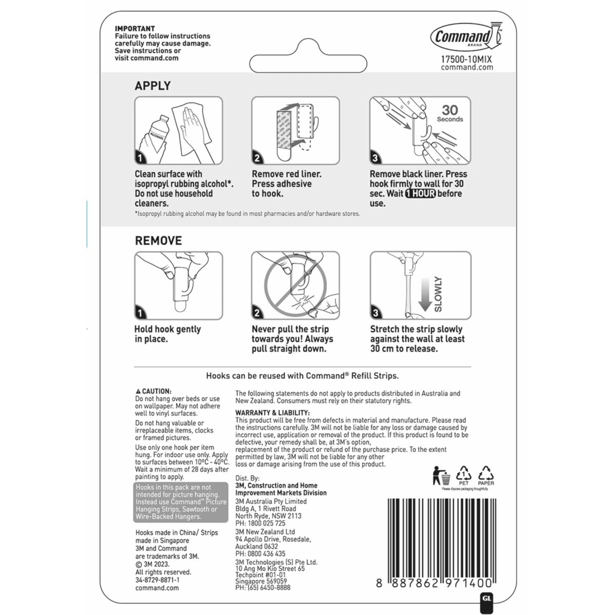 2 10 Pack 3M Command Adhesive Hooks Basic Mixed Value Pack - White, 2 of 2