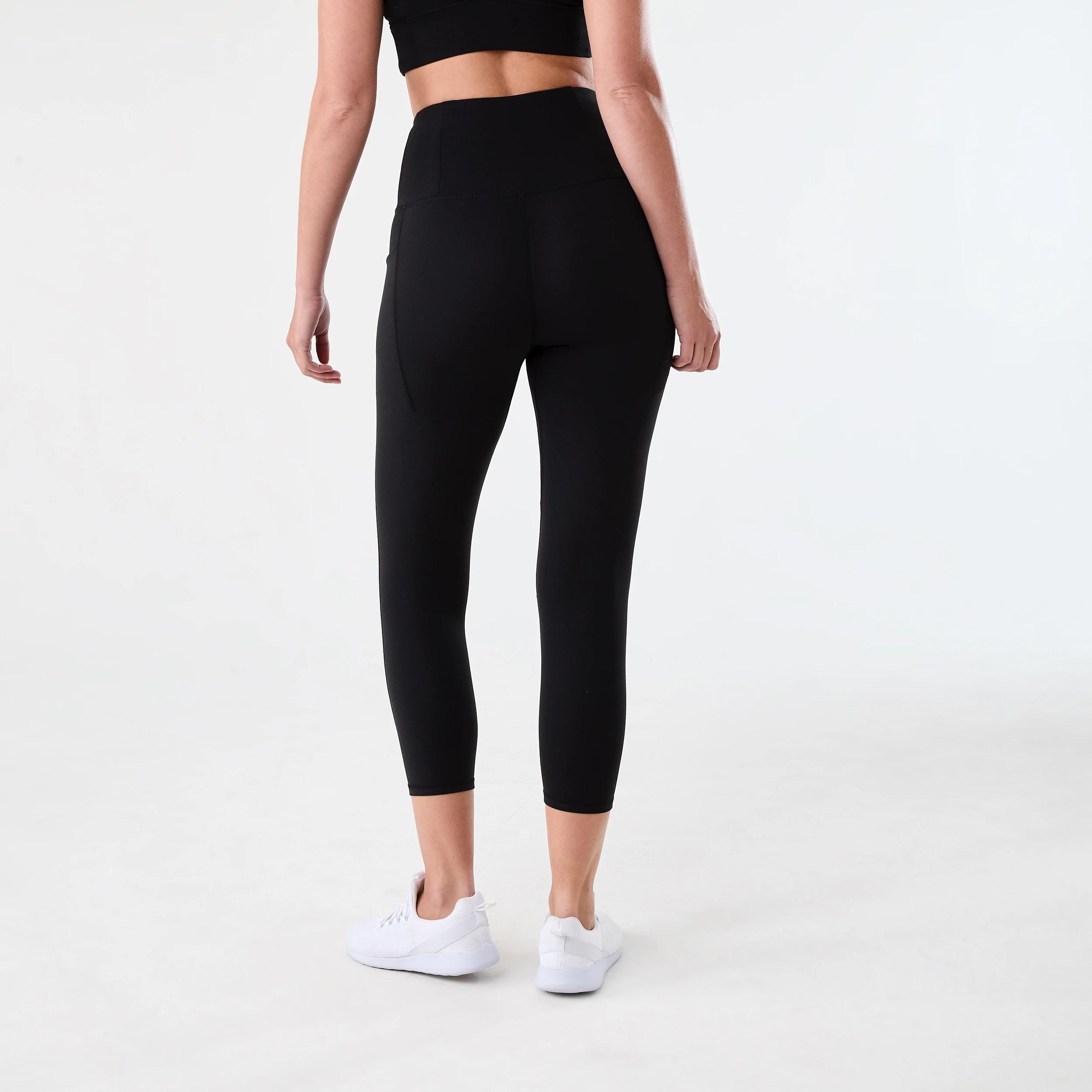 3 Active Womens Crop Ultimate Yoga Leggings BLACK, 3 of 5