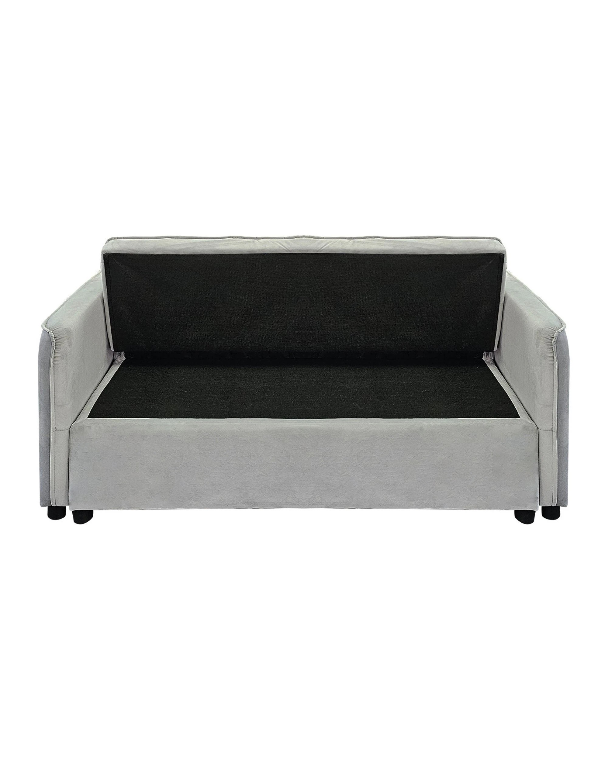 6 Sarantino Quincy 2-seater Velvet Sofa Bed In Light Grey With Wooden Frame And Tufted Design, 6 of 9