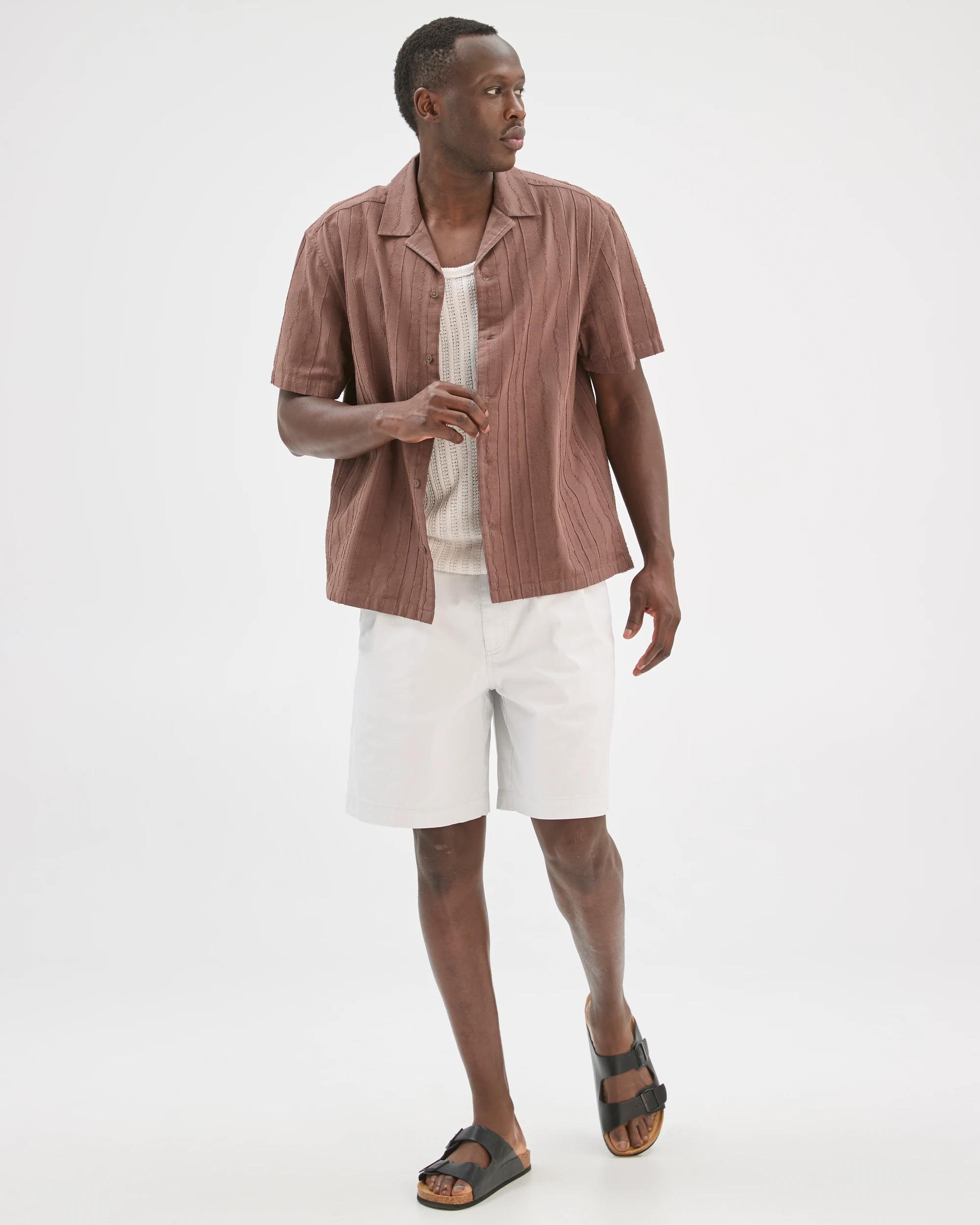 2 Commons Australian Cotton Pleated Chino Shorts CLOUD WHITE, 2 of 7