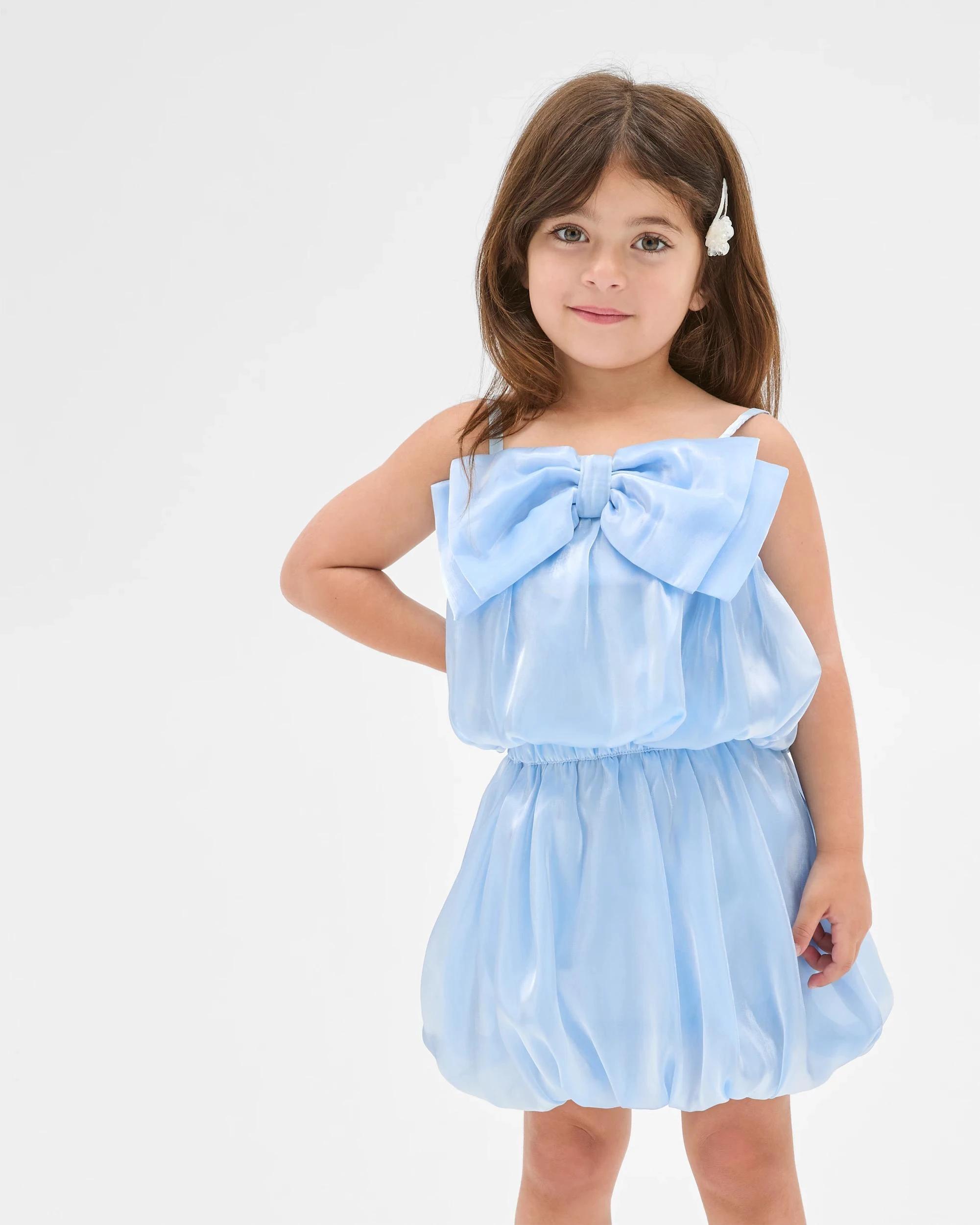 3 Target Kids Bow Top and Skirt Set BLUE, 3 of 6