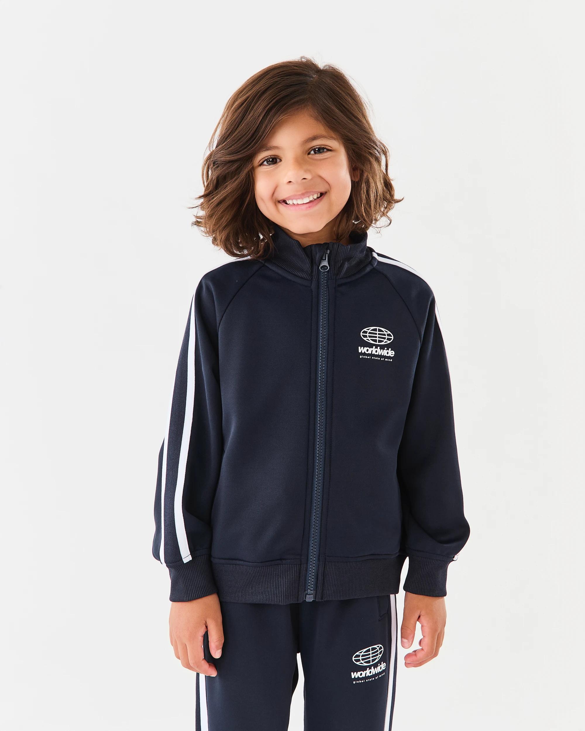 2 Tricot Zip Through Jacket Blu Slogan, 2 of 8