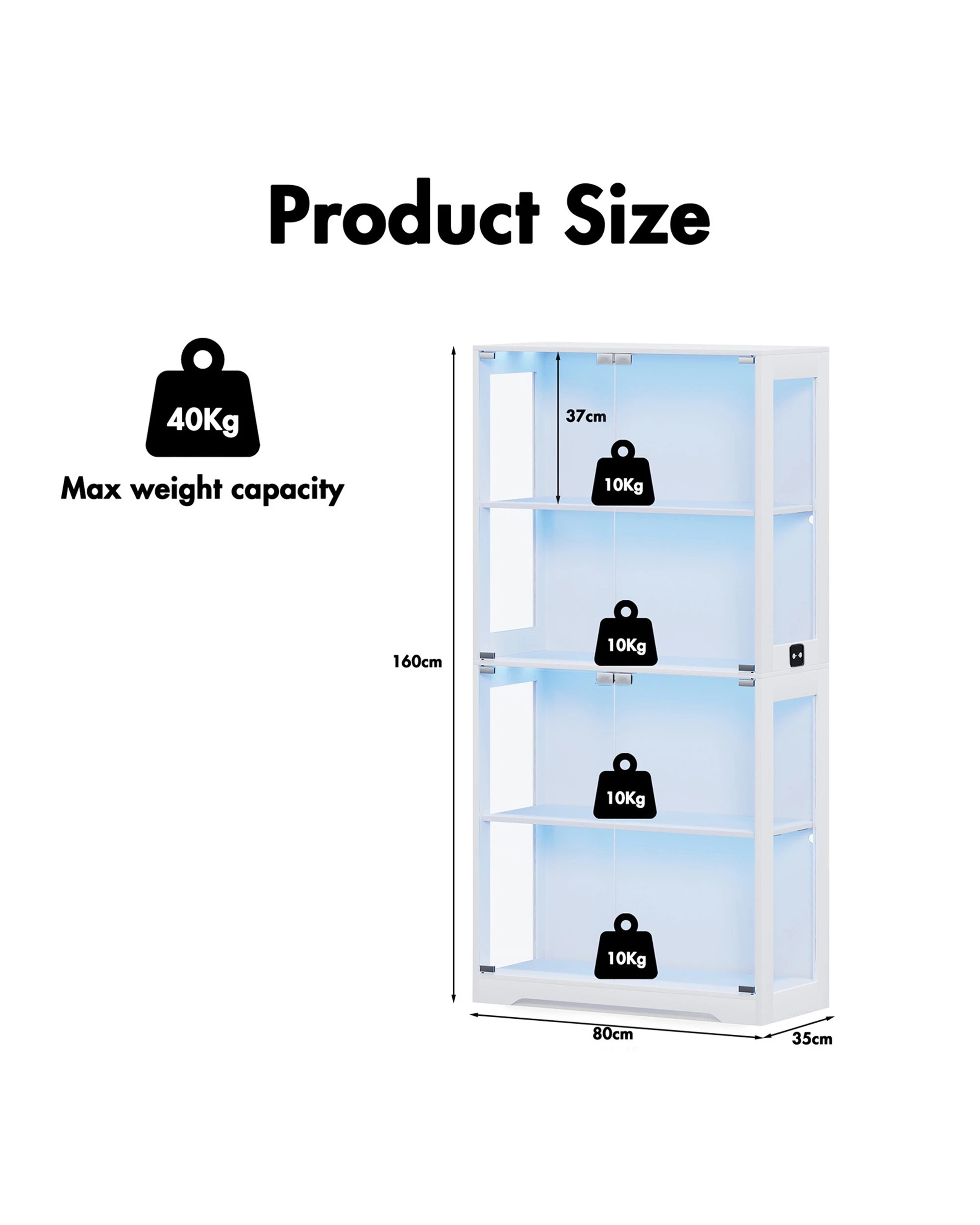 2 Advwin 4 Tier Display Cabinet Tall Storage Bookshelf Organizer Hallway Storage Cabinet, 2 of 9