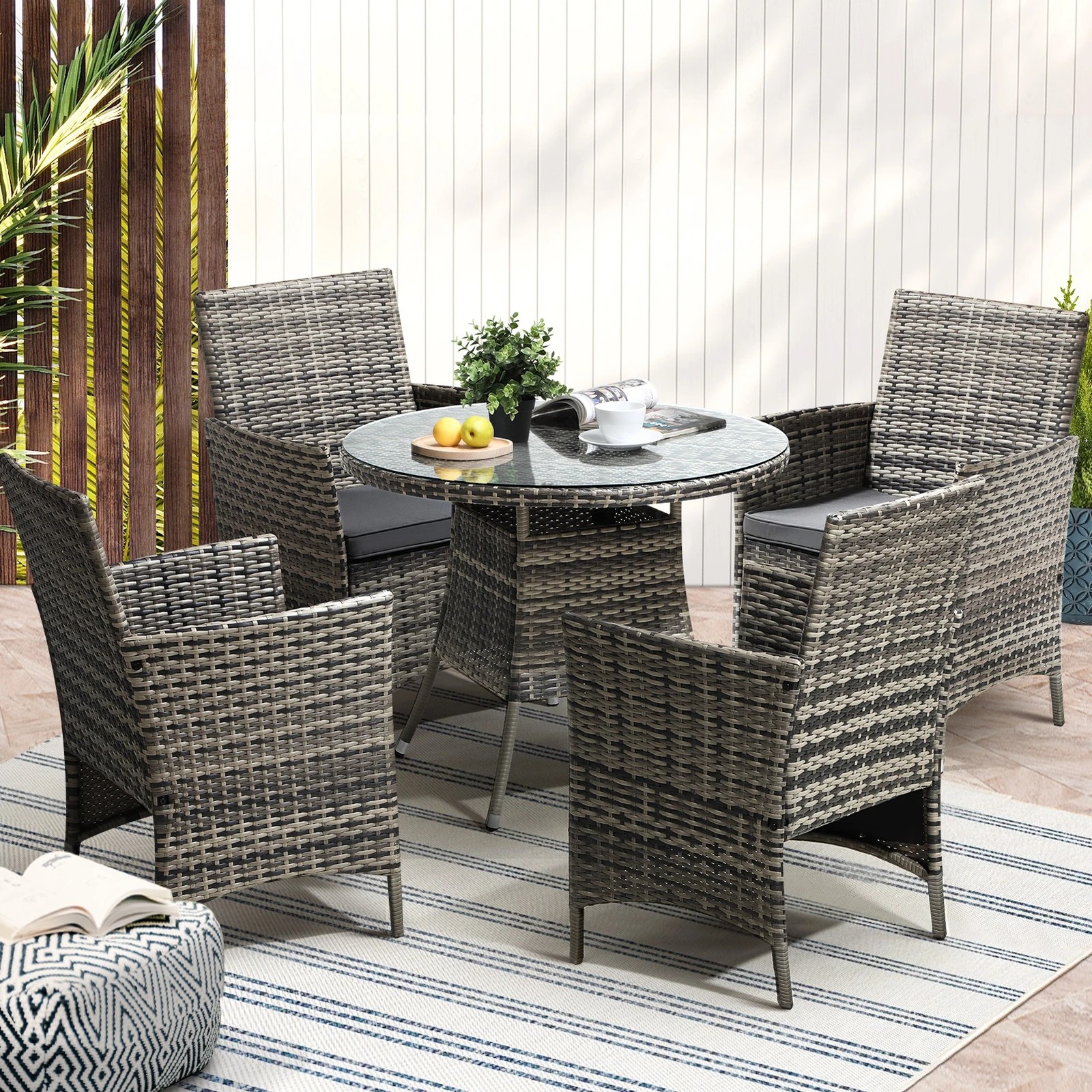 10 Livsip Outdoor Dining Set Table & Chairs 5pcs Patio Furniture Lounge Setting
 - Multi, 10 of 10