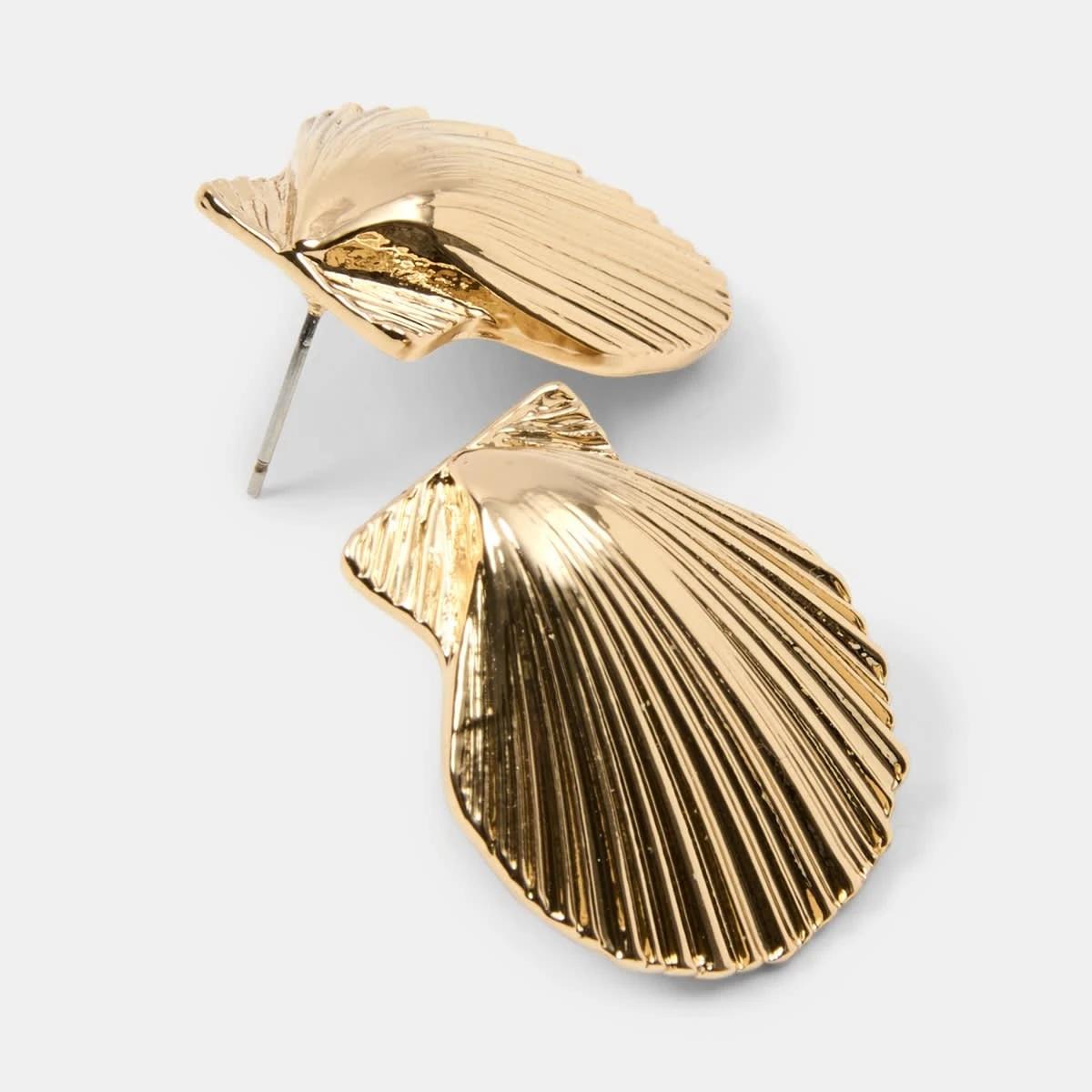 3 Faux Shell Stud - Gold Tone Gold, 3 of 5