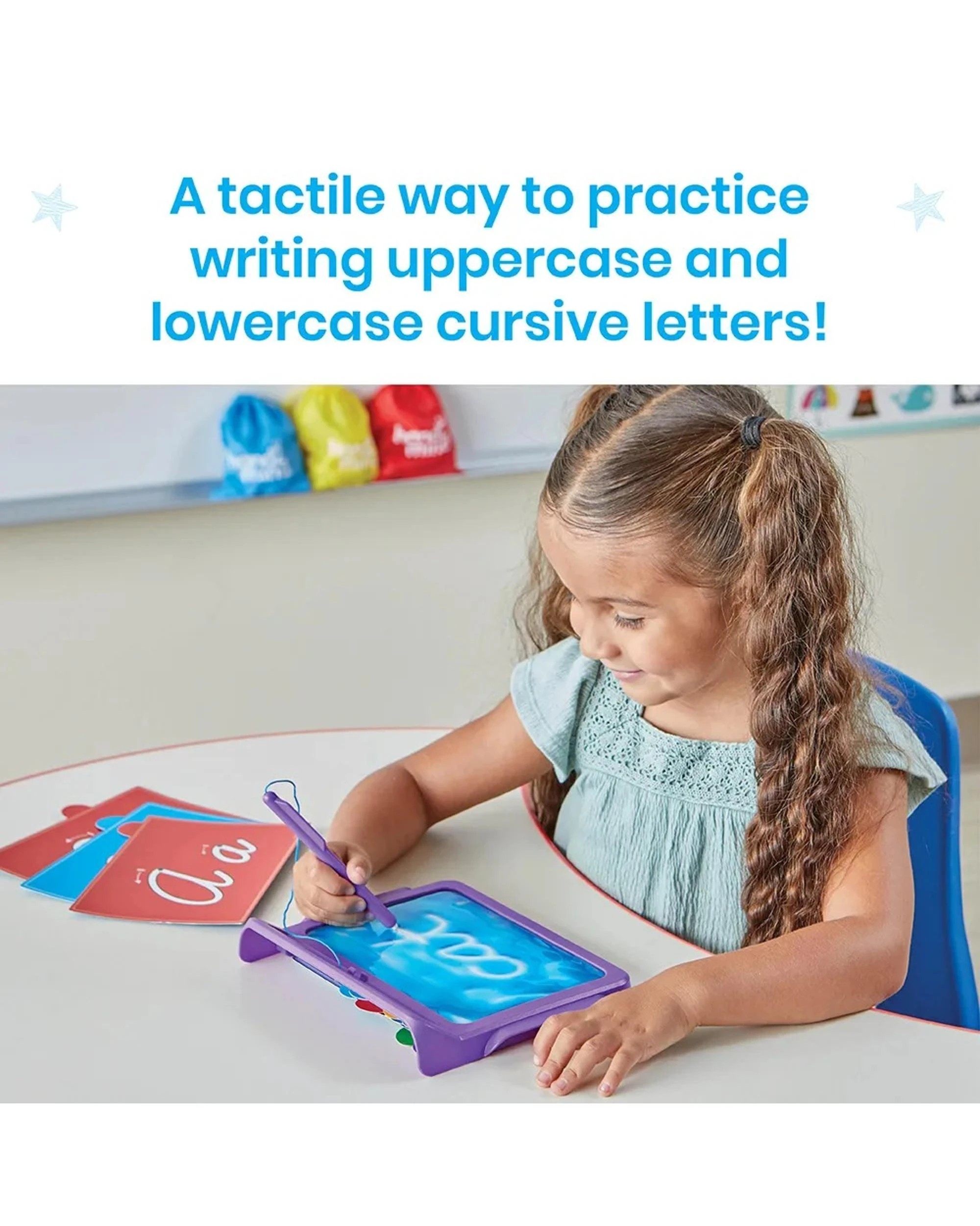 6 Hand2Mind Cursive Letter Tracing Sensory Pad, 6 of 10
