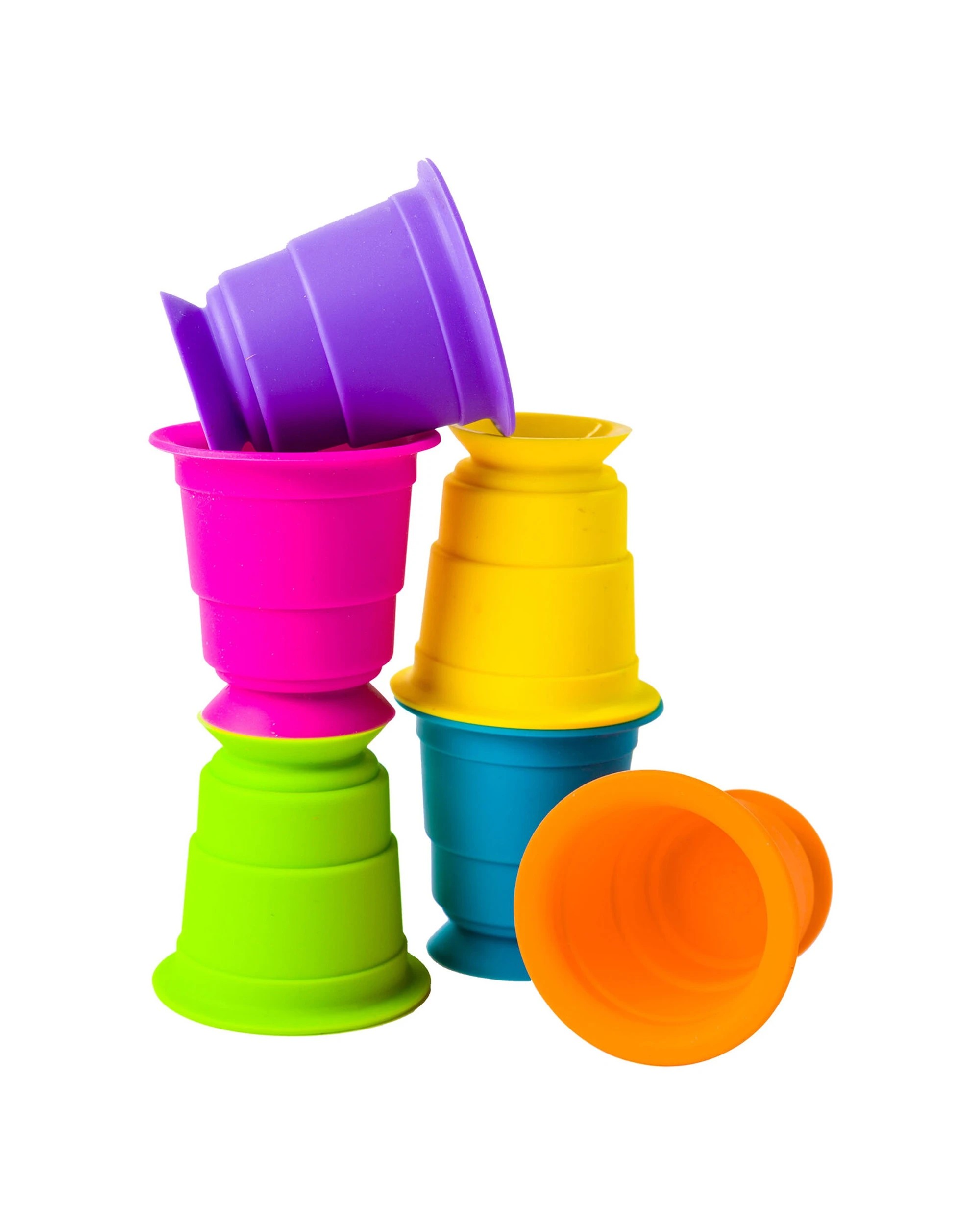 1 Fat Brain Toy Co Suction Kupz Set Of 6 Silicone Cups For Sensory Play - Multi, 1 of 8