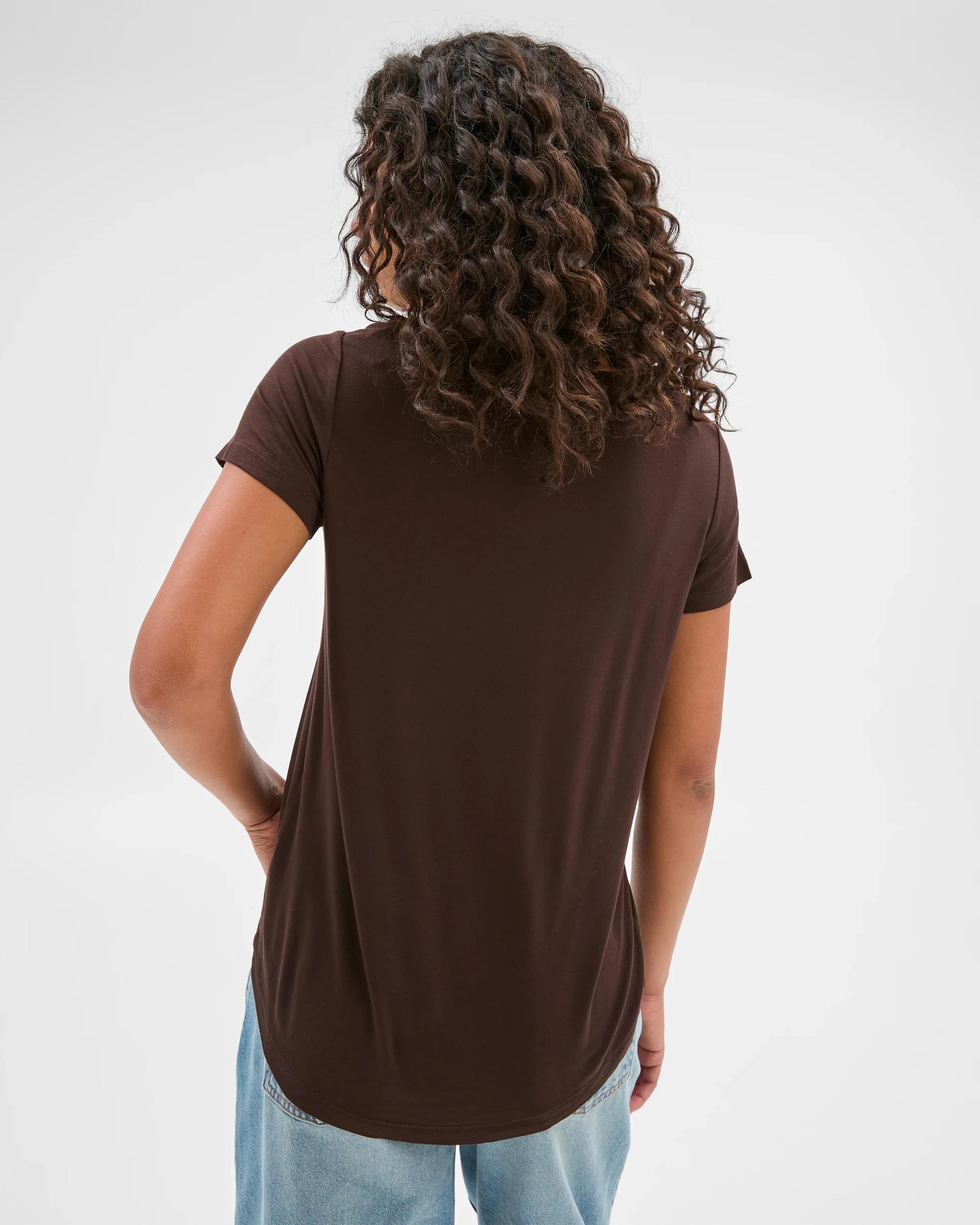 4 Target V-Neck T-Shirt BRUNETTE, 4 of 5