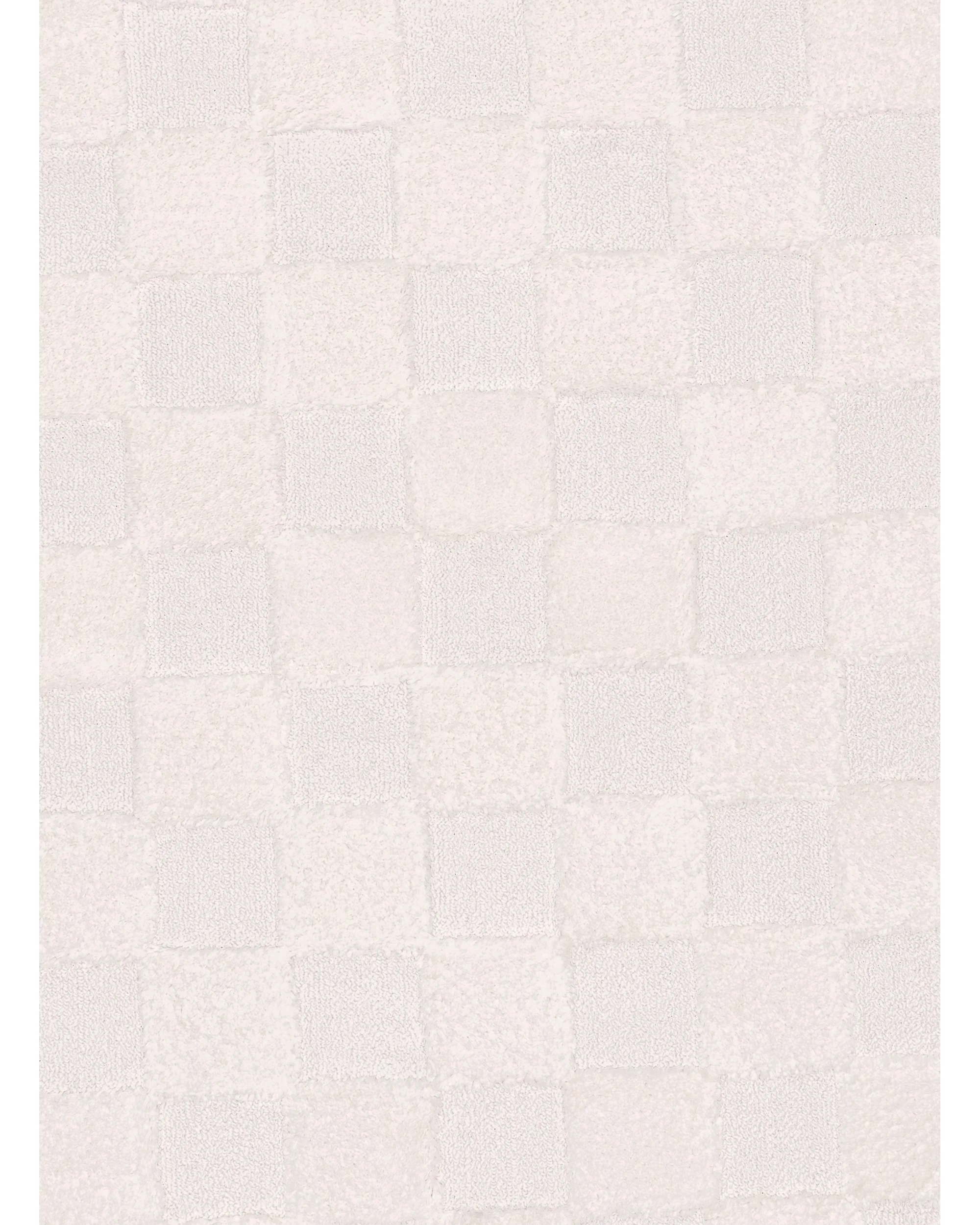 4 Loopsie Ambra Checkered Round Rug-200cm x 200cm - White, 4 of 5