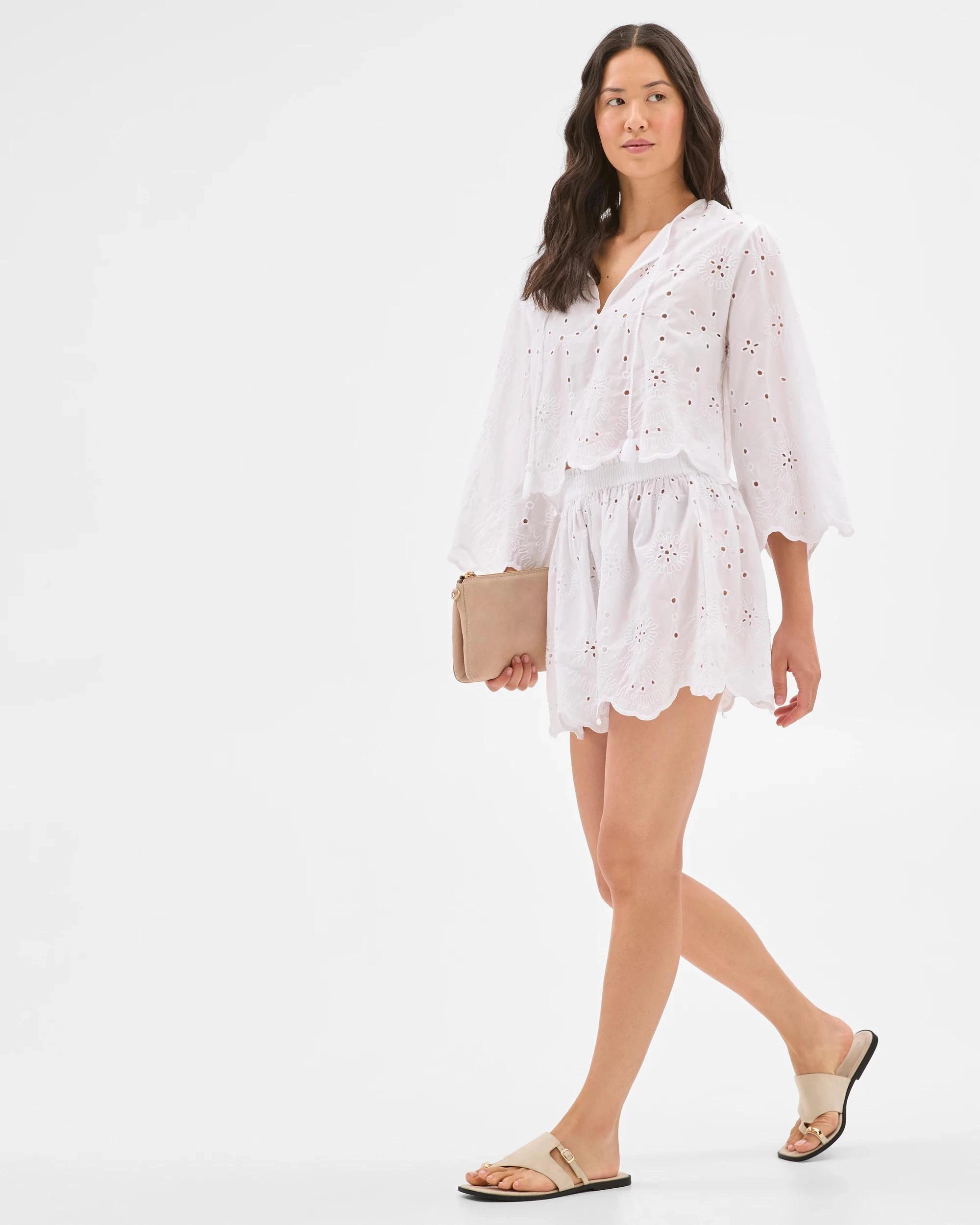 1 Target Resort Australian Cotton Broderie Mini Skirt WHITE, 1 of 5