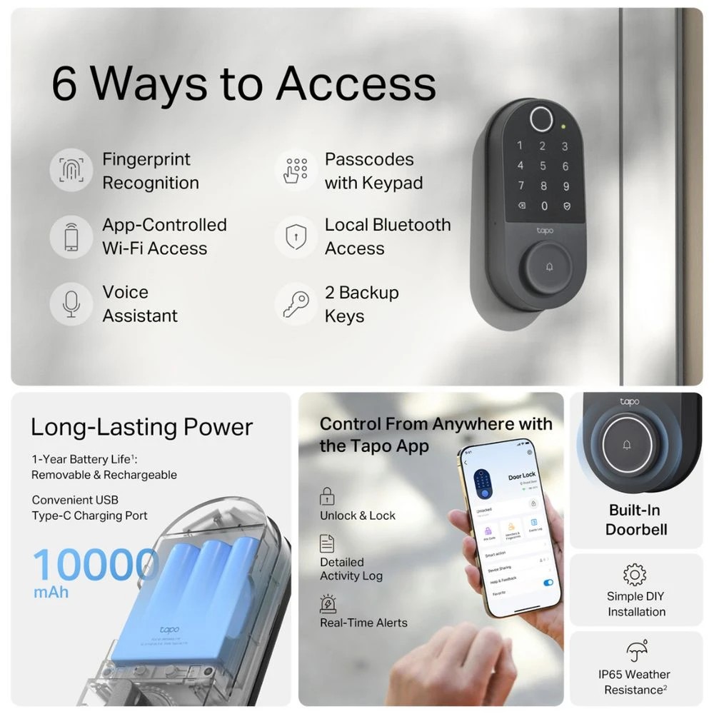 6 TP-Link Tapo Smart WiFi Door Lock DL110, 6 of 9