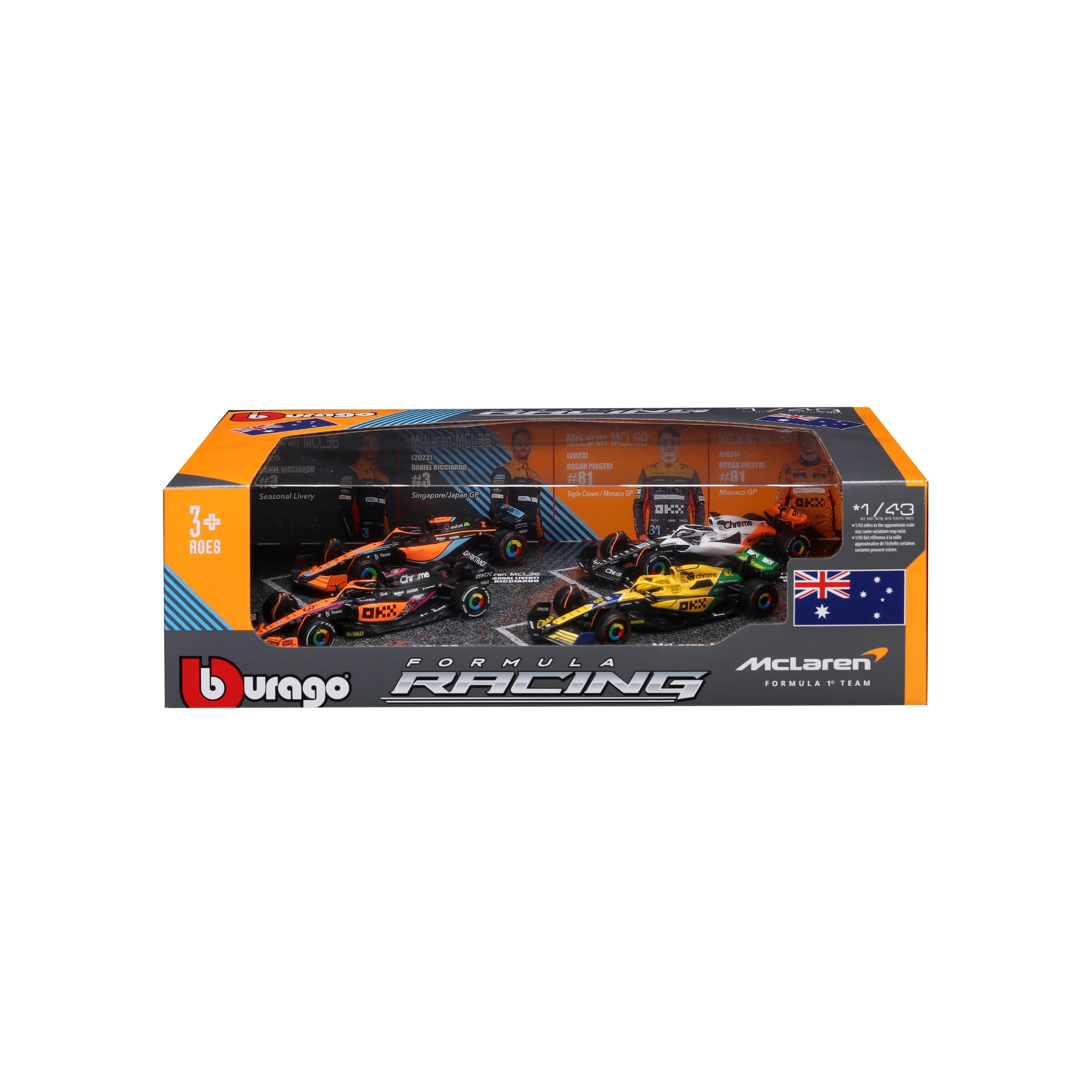 1 4 Piece Bburago 1:43 McLaren F1 Aussie Drivers, 1 of 6