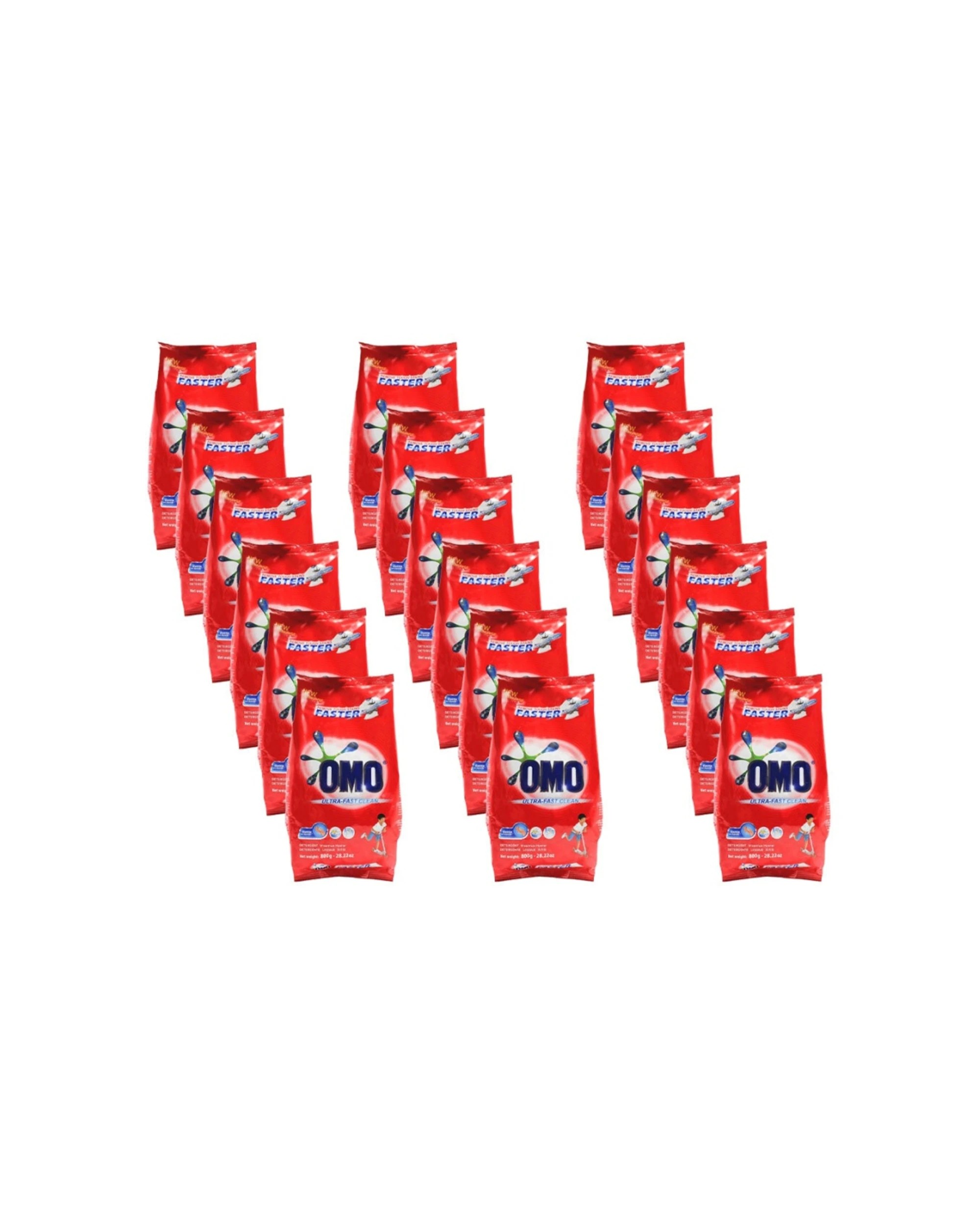 1 Omo Laundry Detergent Powder 18PK Ultra Fast Clean Hand Wash 800g Top Loader, 1 of 5