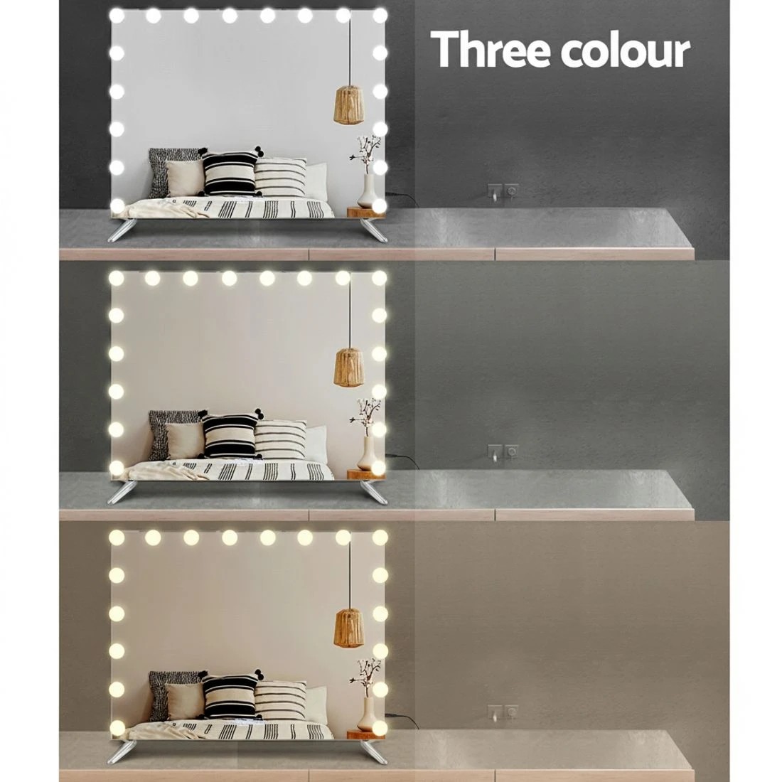 6 Embellir tooth Makeup Mirror 80x65cm Hollywood Vanity with LED Light Wall - Multi, 6 of 6