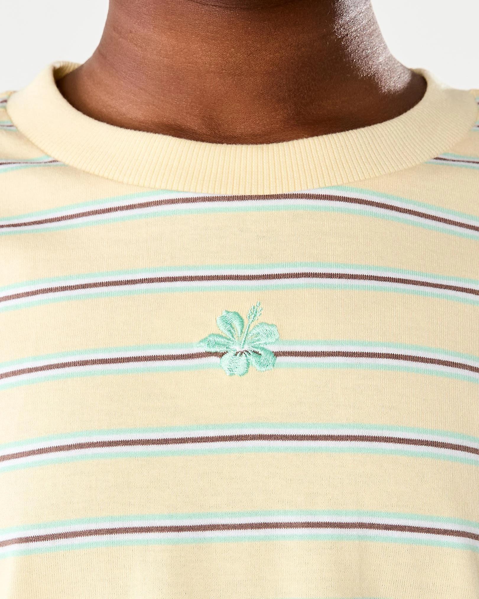 5 Short Sleeve Striped Oversized T-shirt Grn Flwr, 5 of 7